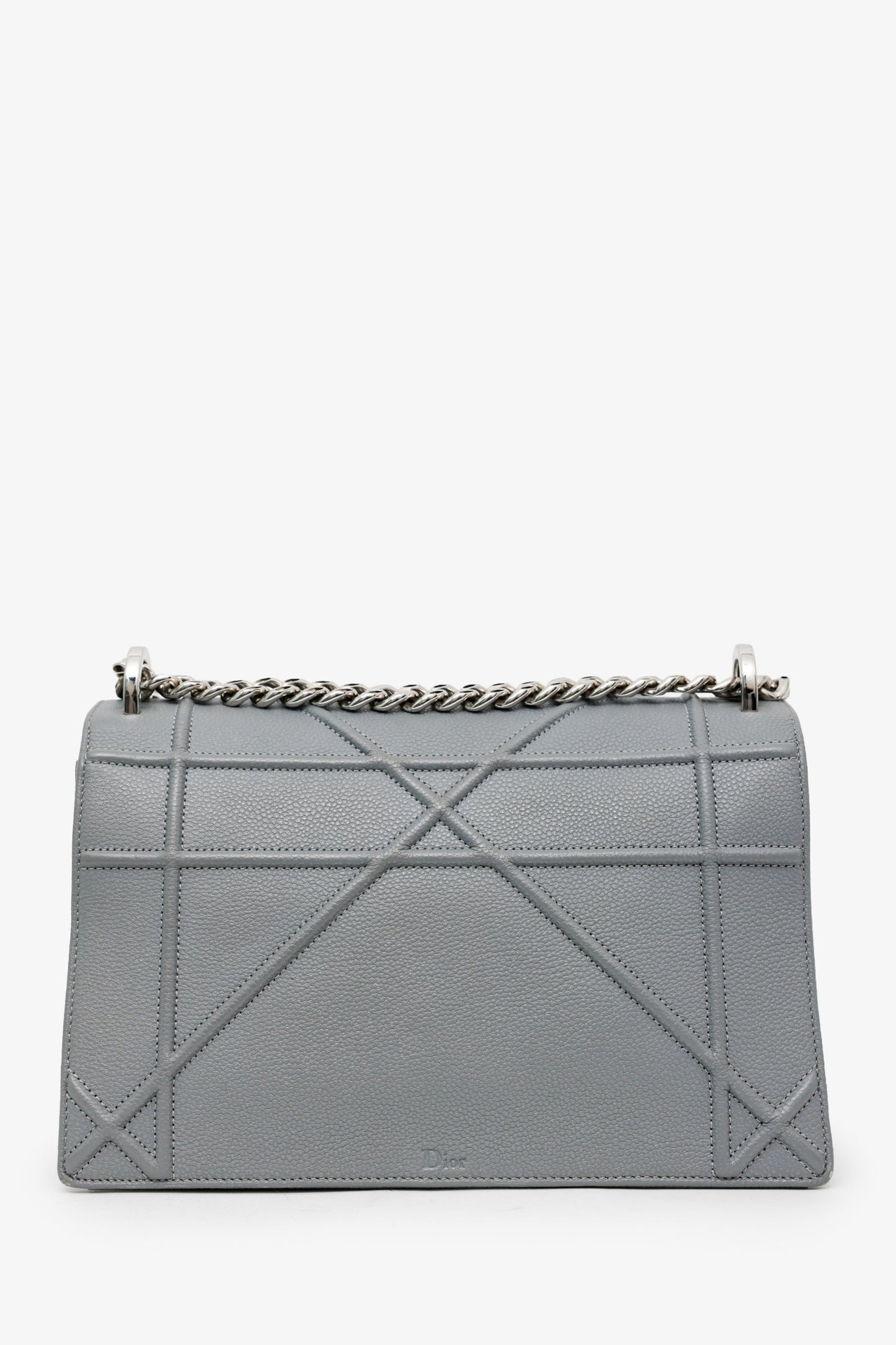 Christian Dior Grey Leather Cannage 'Dioramma' Shoulder Bag