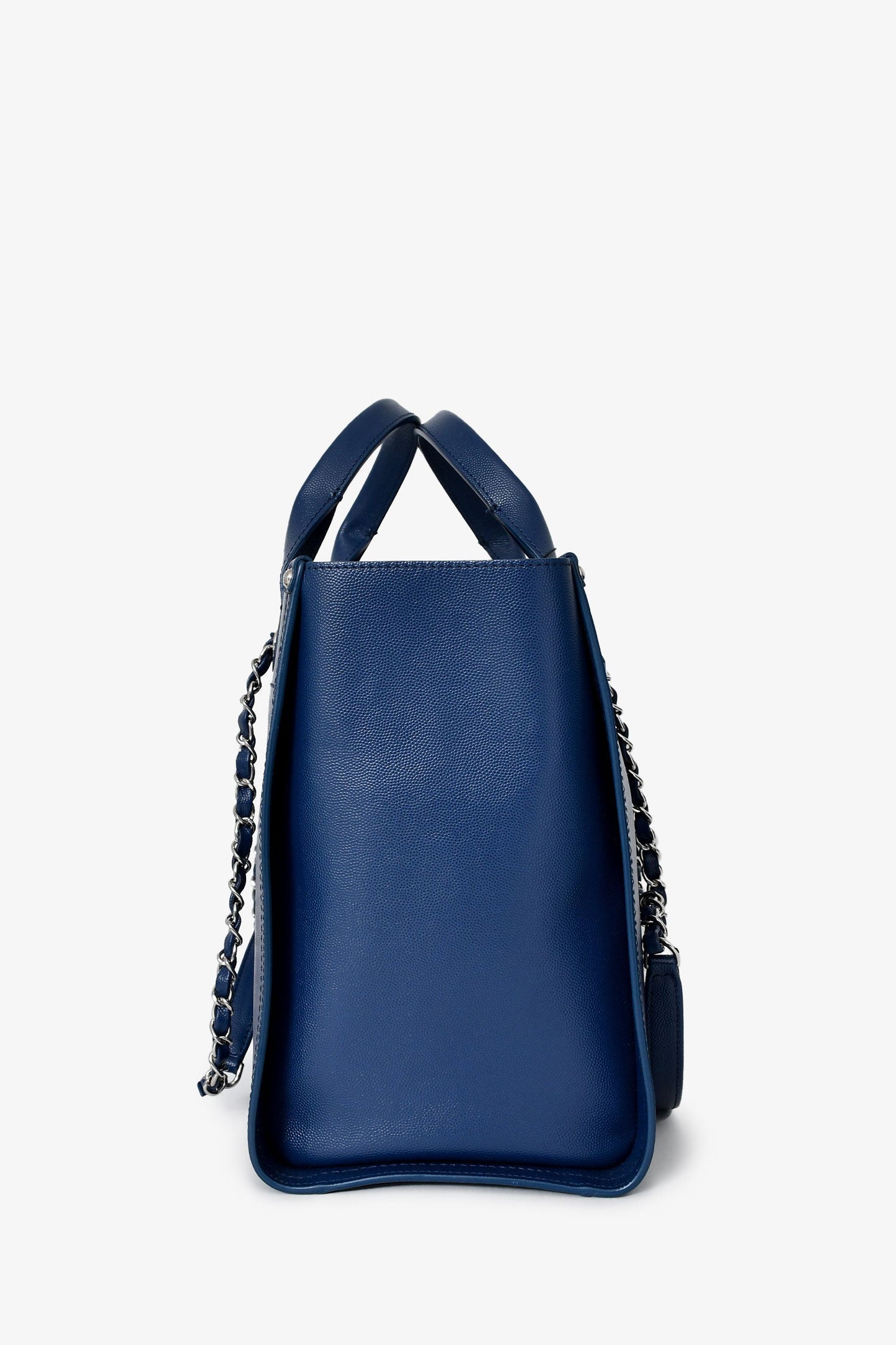 Chanel™ 2018 Navy Blue Caviar New Small Deauville Tote