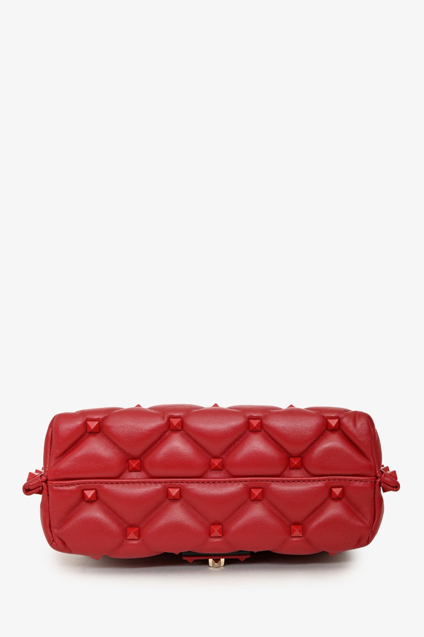 Valentino Red Quilted Leather Medium Candystud Top Handle Crossbody Bag