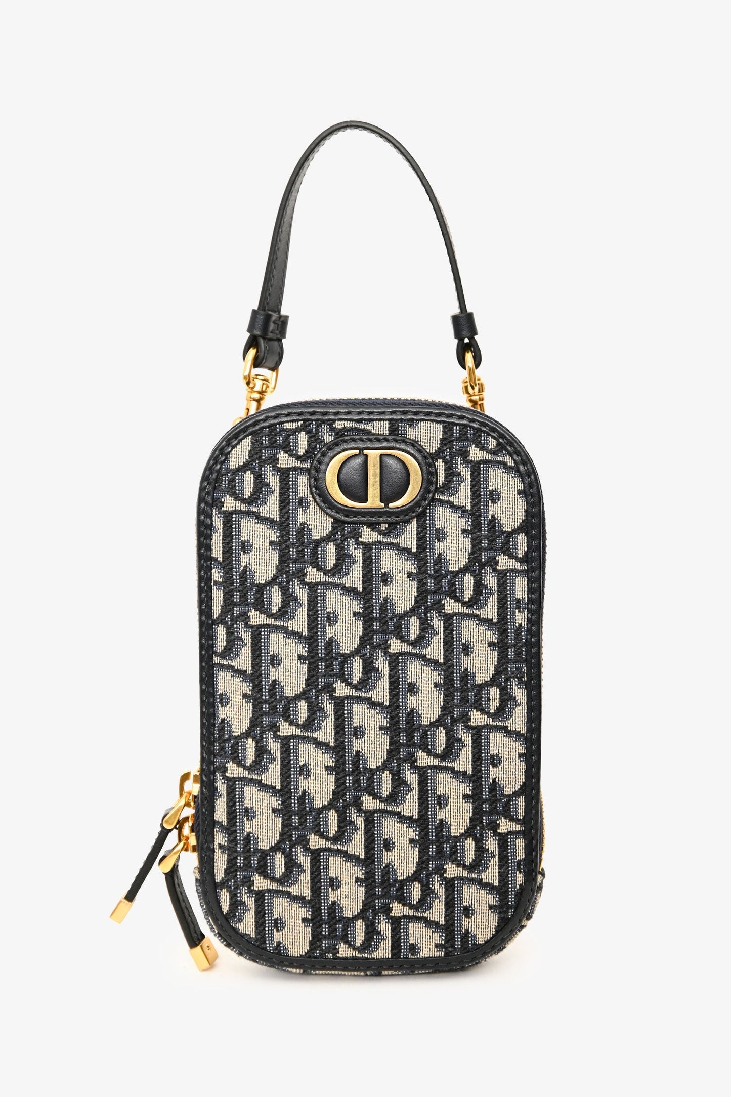 Christian Dior 2021 Oblique 30 Montaigne Phone Holder With Chain