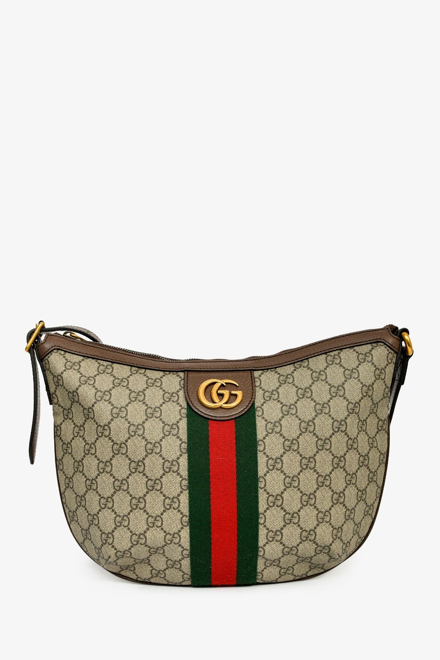 Gucci Brown GG Supreme Ophidia Hobo Crossbody Bag