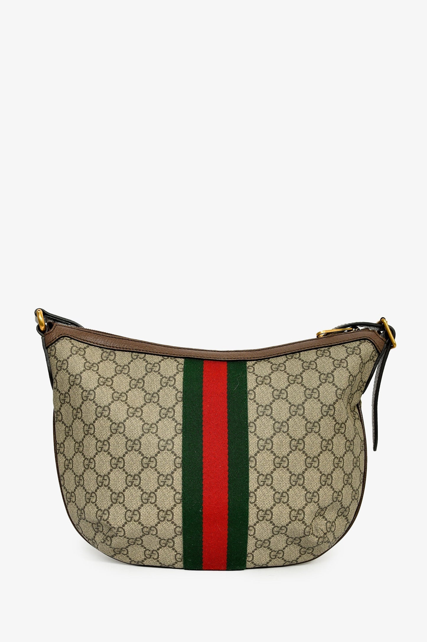 Gucci Brown GG Supreme Ophidia Hobo Crossbody Bag