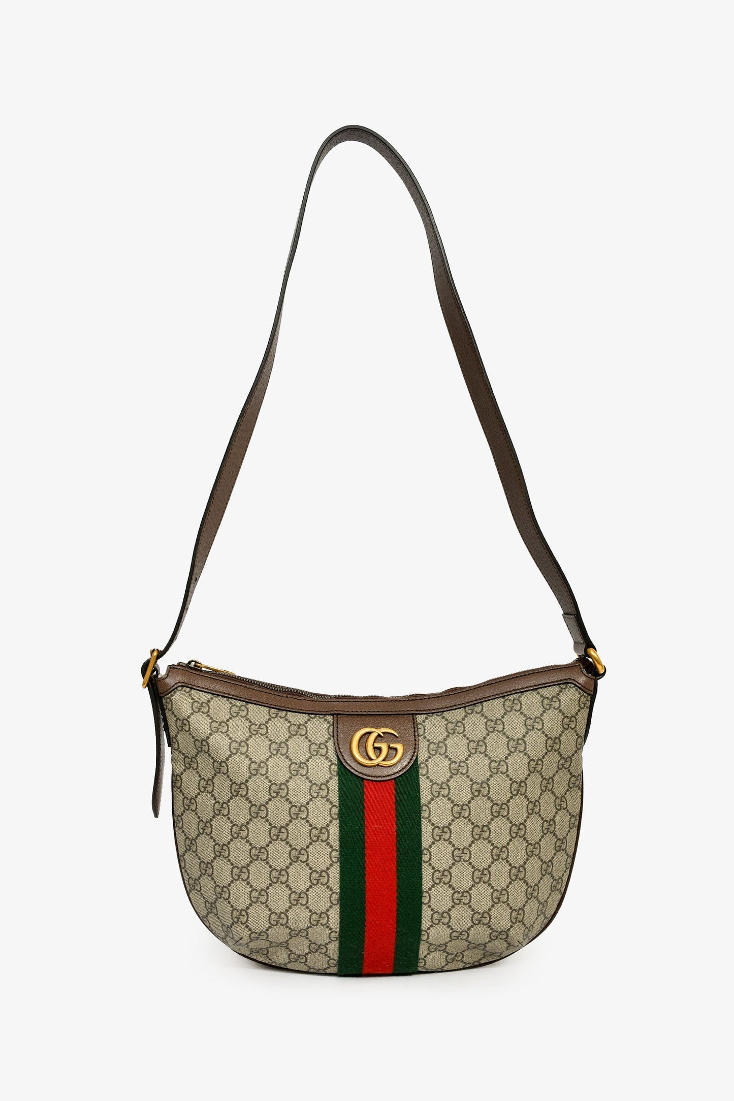 Gucci Brown GG Supreme Ophidia Hobo Crossbody Bag