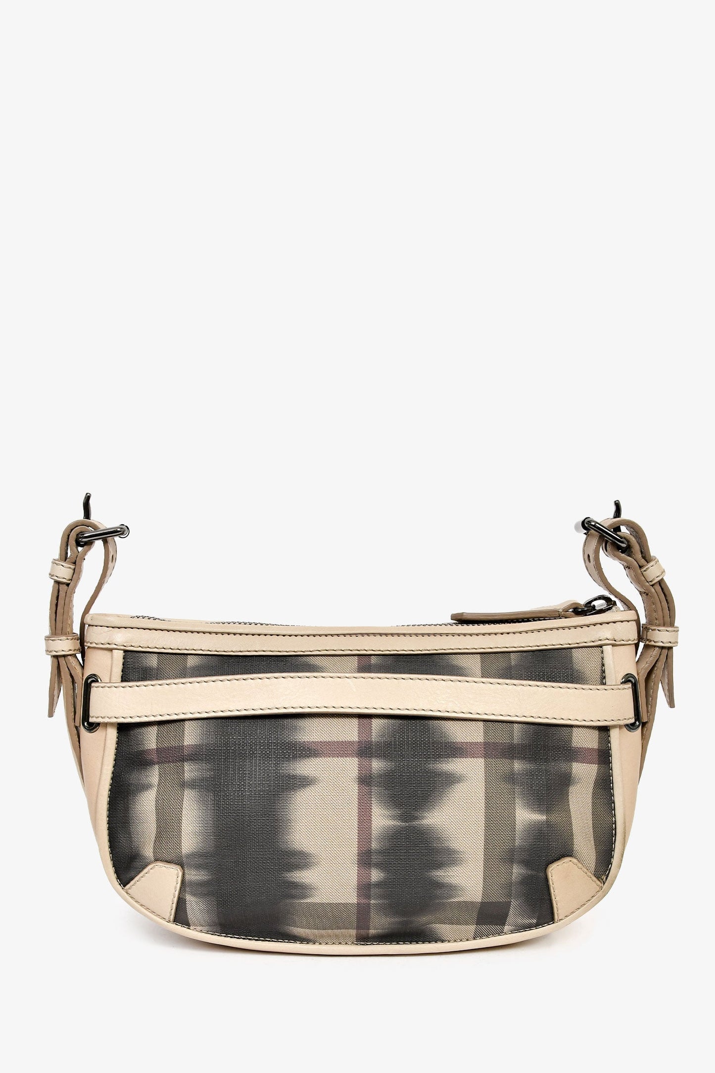 Burberry Beige/Black Leather/Canvas 'Rocking Horse' Shoulder Bag