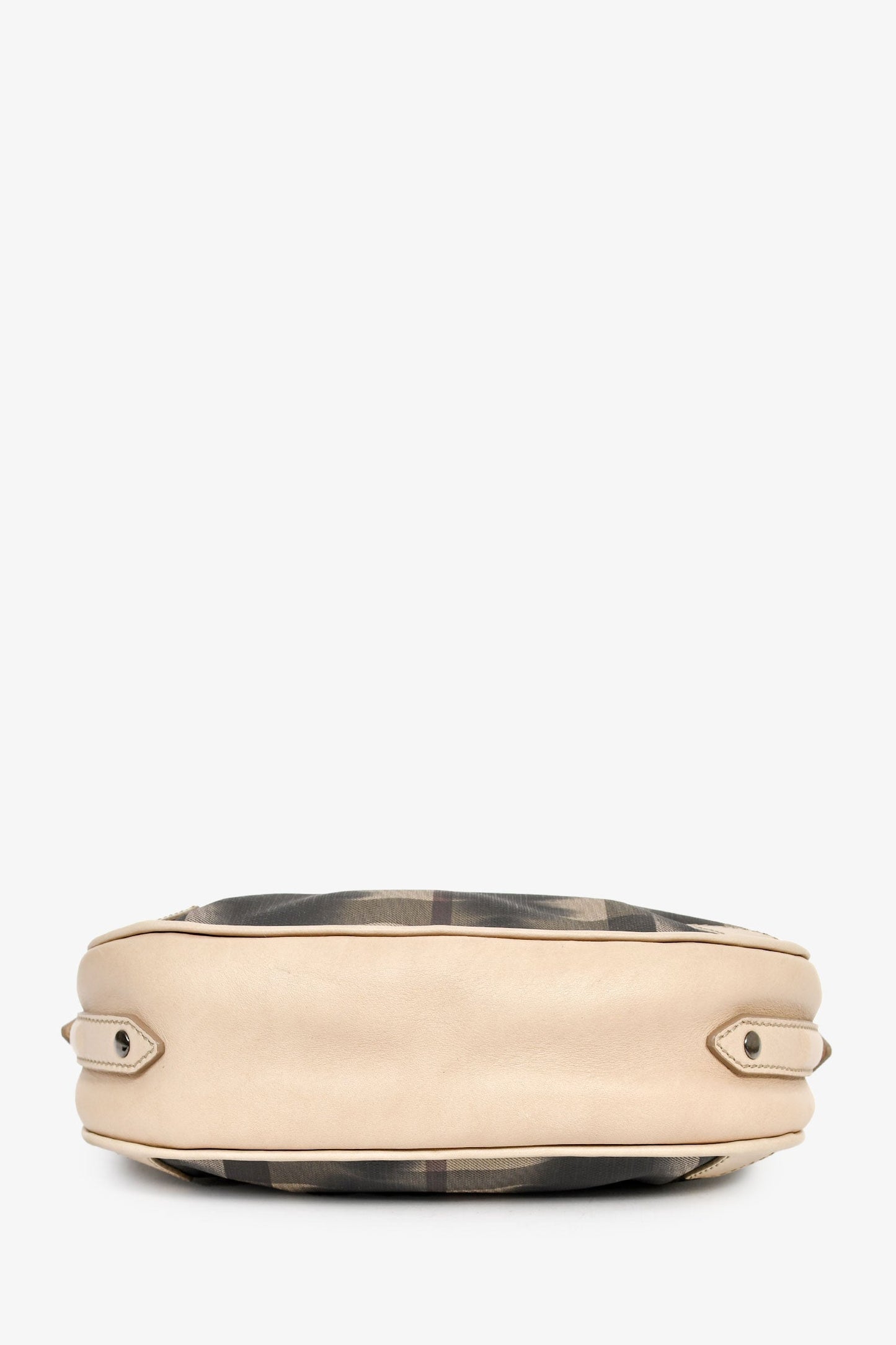 Burberry Beige/Black Leather/Canvas 'Rocking Horse' Shoulder Bag
