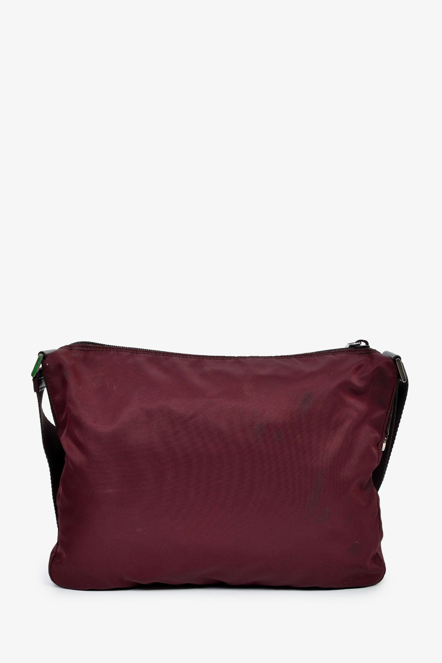 Prada Burgundy Nylon Tessuto Messenger Bag
