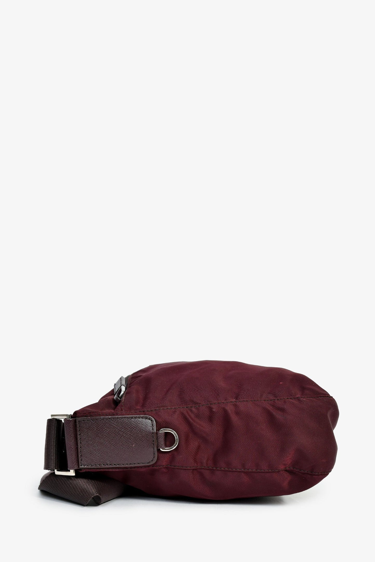 Prada Burgundy Nylon Tessuto Messenger Bag