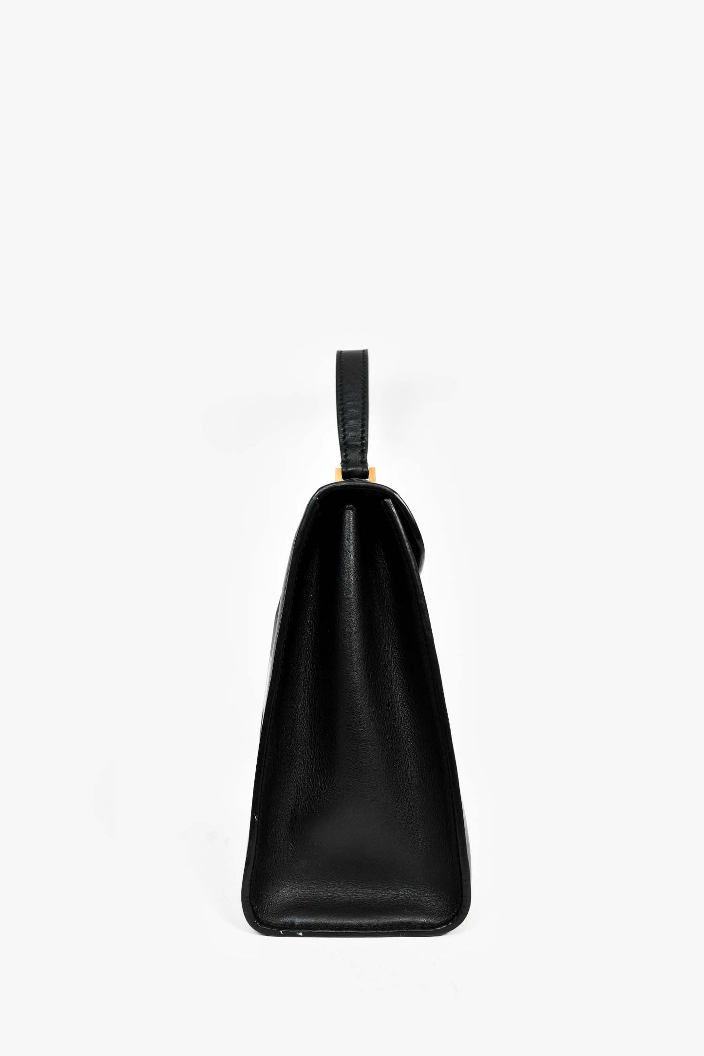 Christian Dior 2017 Black Leather Dioraddict Top Handle Bag With Strap