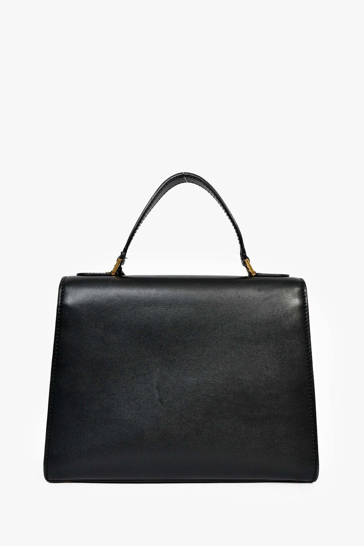 Christian Dior 2017 Black Leather Dioraddict Top Handle Bag With Strap