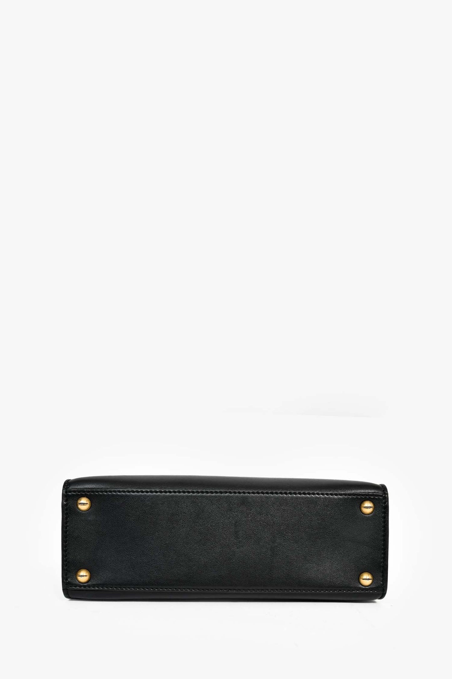 Christian Dior 2017 Black Leather Dioraddict Top Handle Bag With Strap