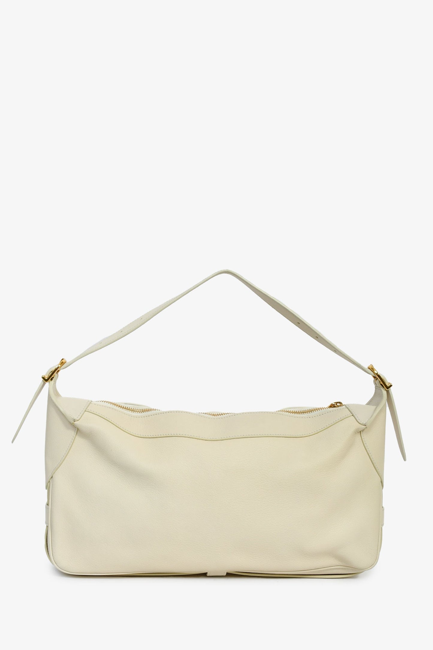 Celine 2021 Cream Leather 'Romy' Medium Shoulder Bag