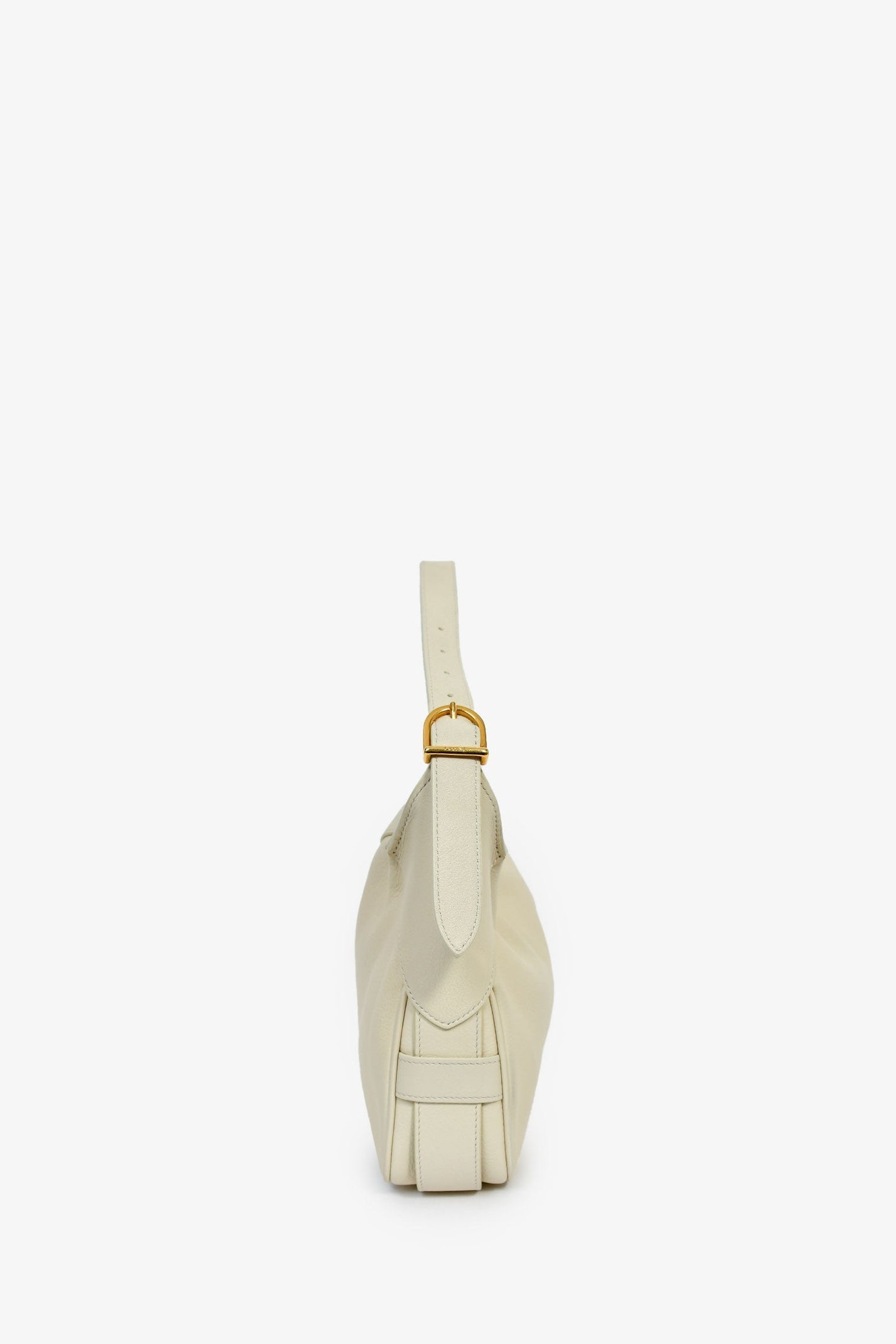 Celine 2021 Cream Leather 'Romy' Medium Shoulder Bag