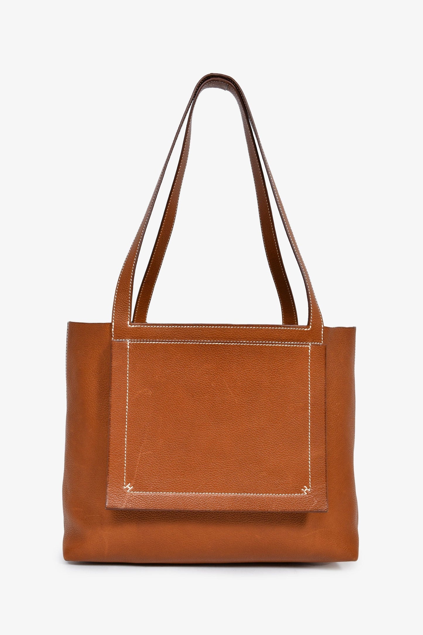 Hermès 2021 Brown Barenia Faubourg Leather Cabasellier 31 Tote