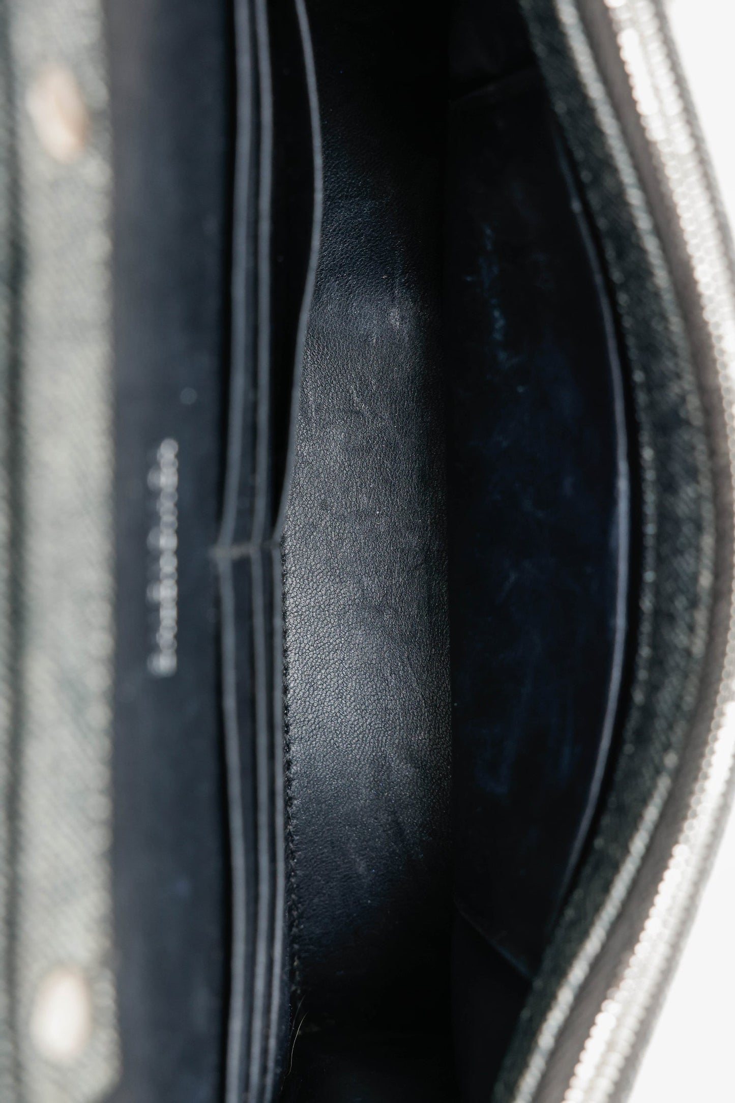 Balenciaga Grey Leather Denim Hourglass Wallet On Chain