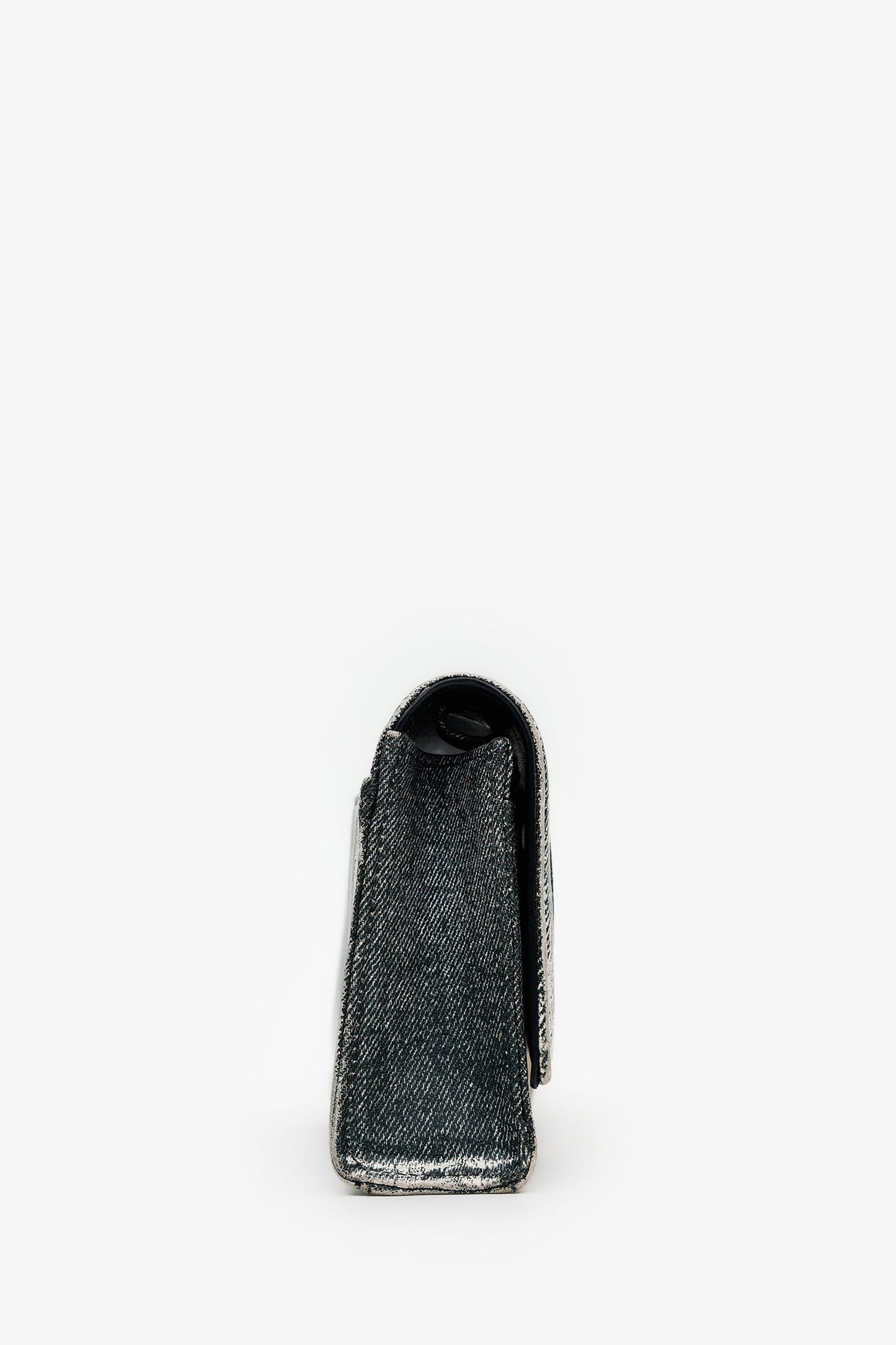 Balenciaga Grey Leather Denim Hourglass Wallet On Chain