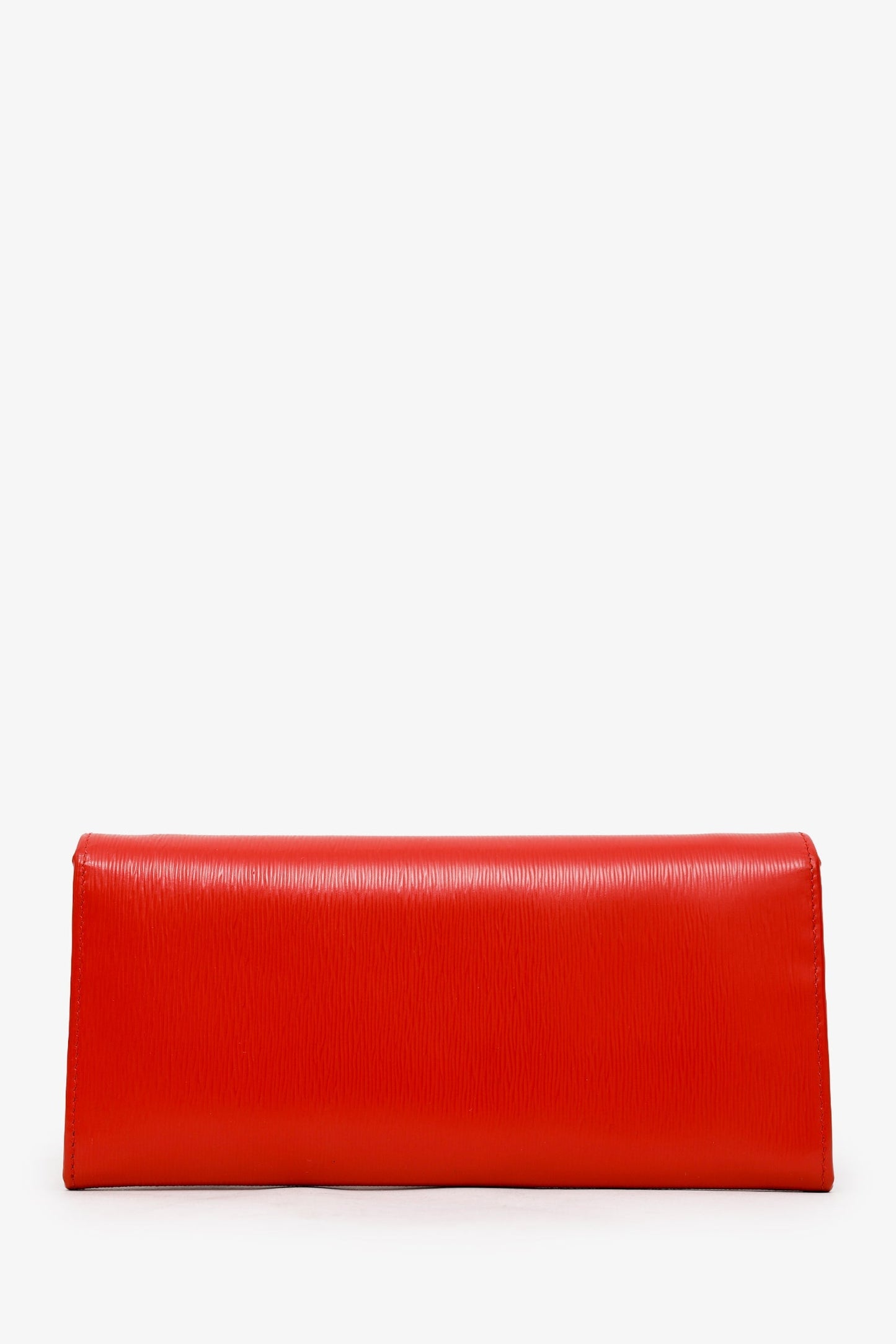 Prada Red Lacca Vitello Move Leather Wallet on Chain Clutch Bag