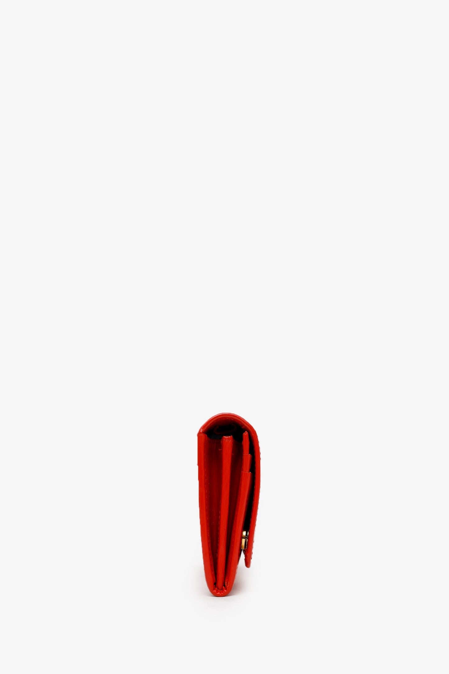 Prada Red Lacca Vitello Move Leather Wallet on Chain Clutch Bag