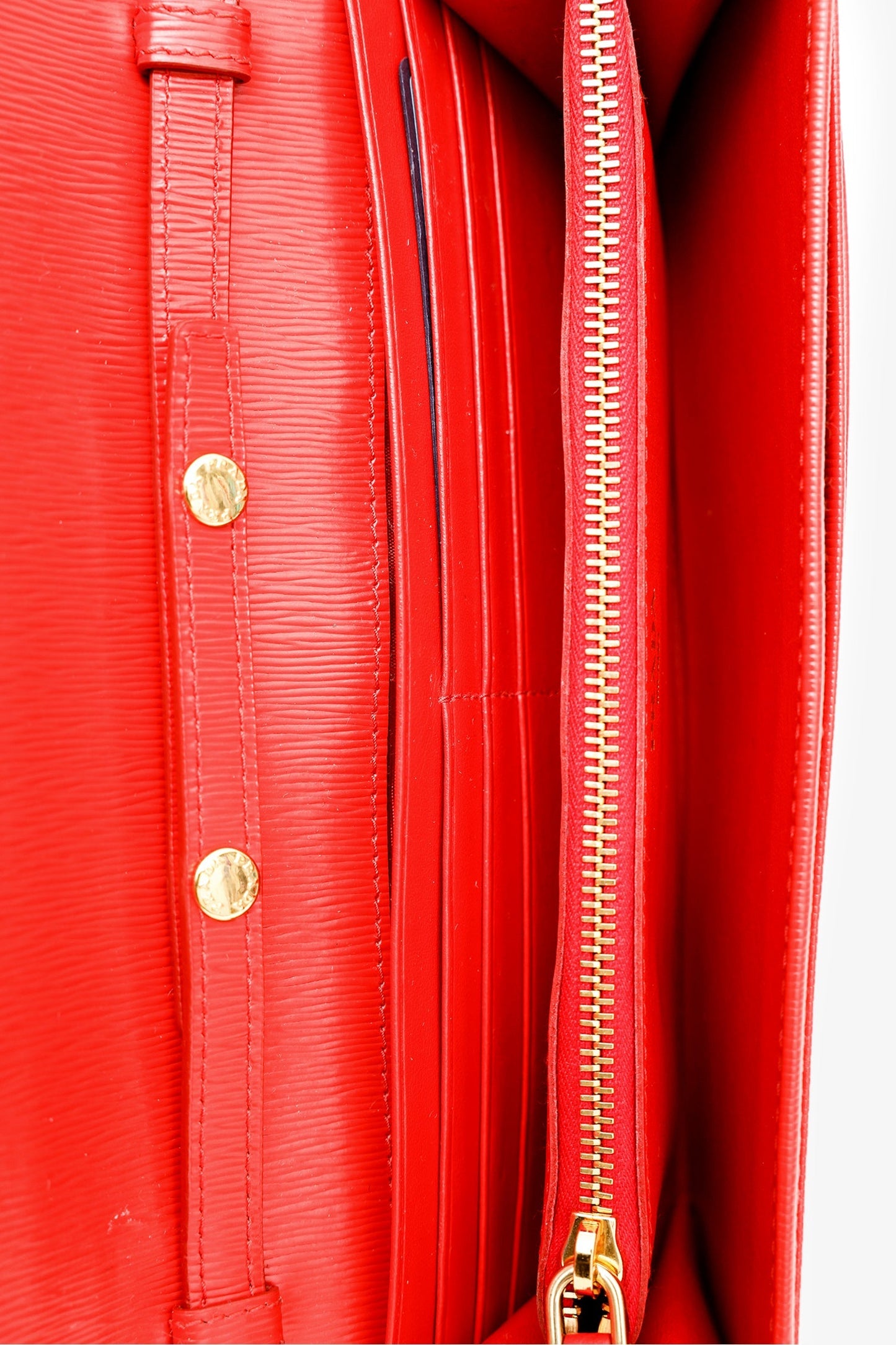 Prada Red Lacca Vitello Move Leather Wallet on Chain Clutch Bag