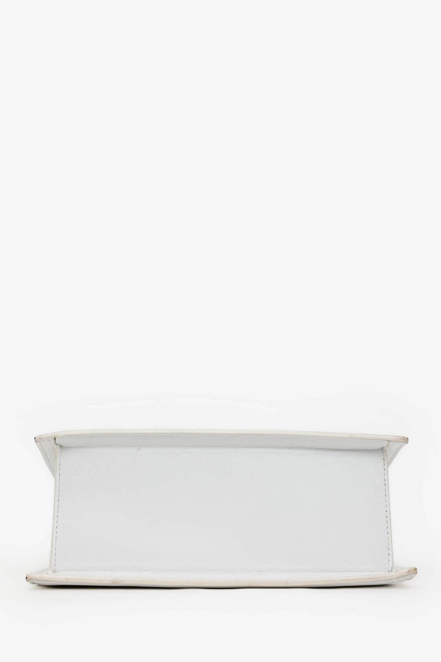 Jacquemus White Leather Medium 'Le Chiquito' Top Handle With Strap