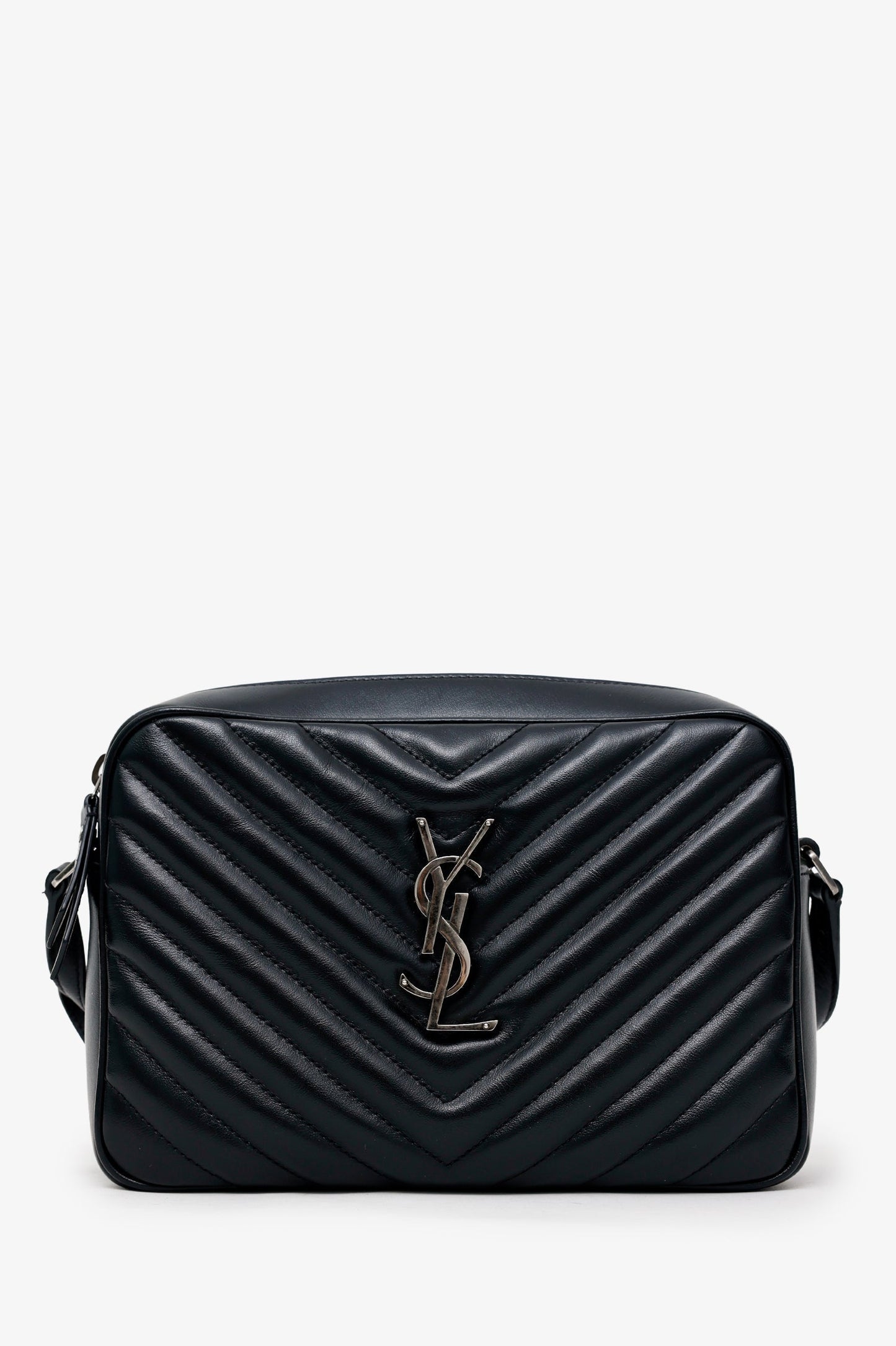 Saint Laurent Black Leather Lou Camera Bag