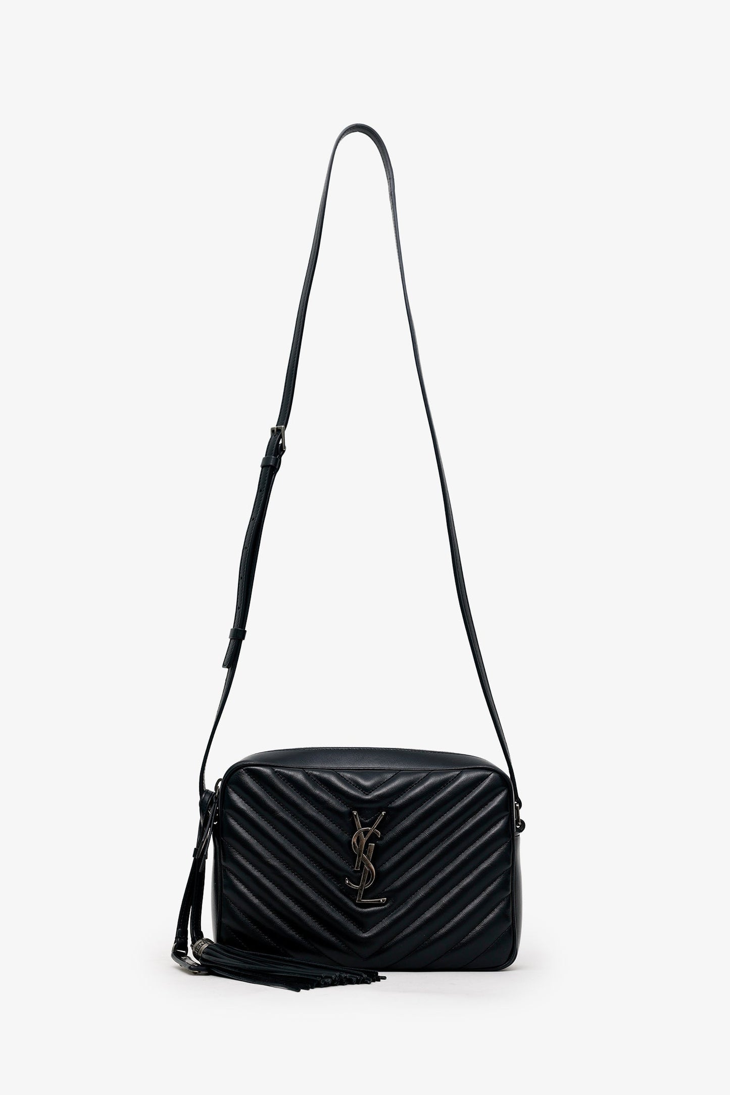 Saint Laurent Black Leather Lou Camera Bag