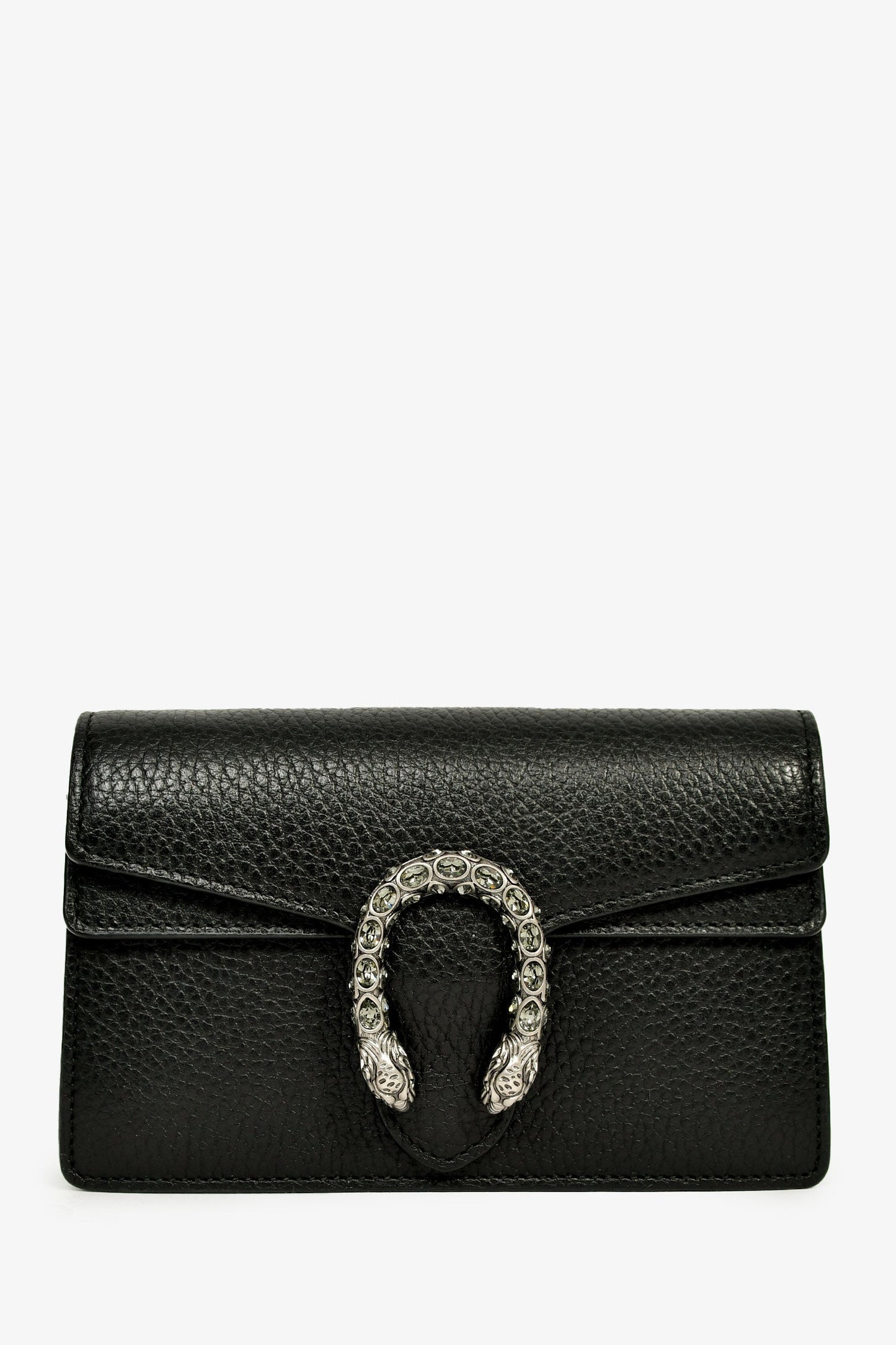 Gucci Black Leather Dionysus Super Mini Crossbody Bag
