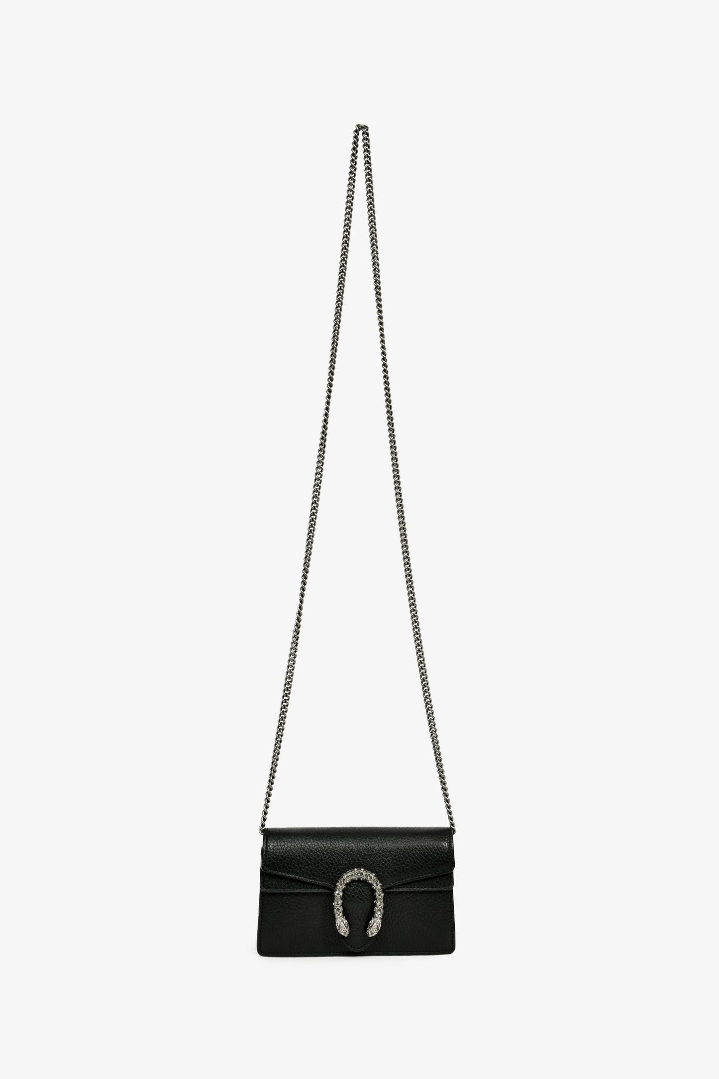 Gucci Black Leather Dionysus Super Mini Crossbody Bag