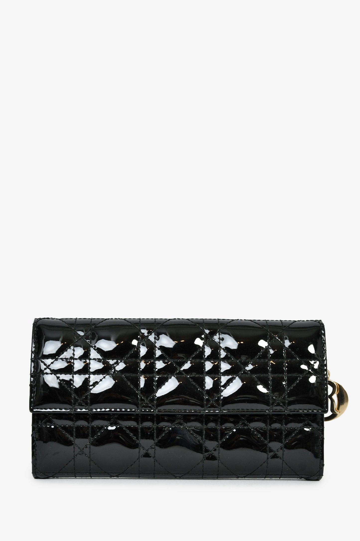 Christian Dior 2017 Grey Leather 'Diorama' Wallet On Chain
