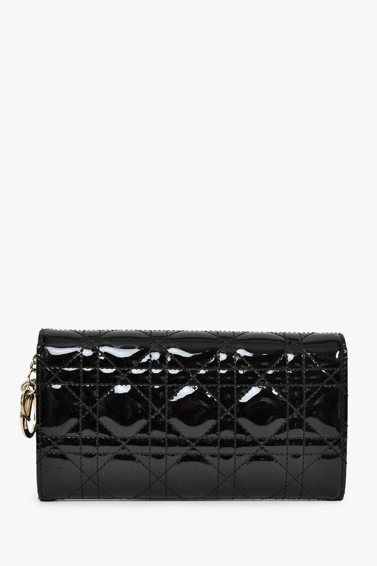 Christian Dior 2017 Grey Leather 'Diorama' Wallet On Chain
