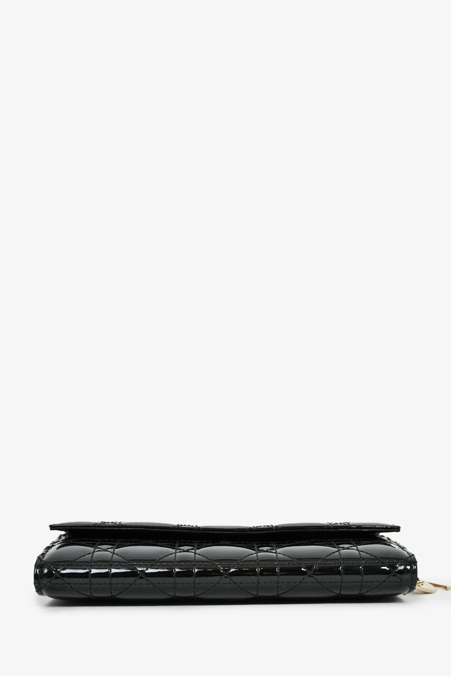 Christian Dior 2017 Grey Leather 'Diorama' Wallet On Chain