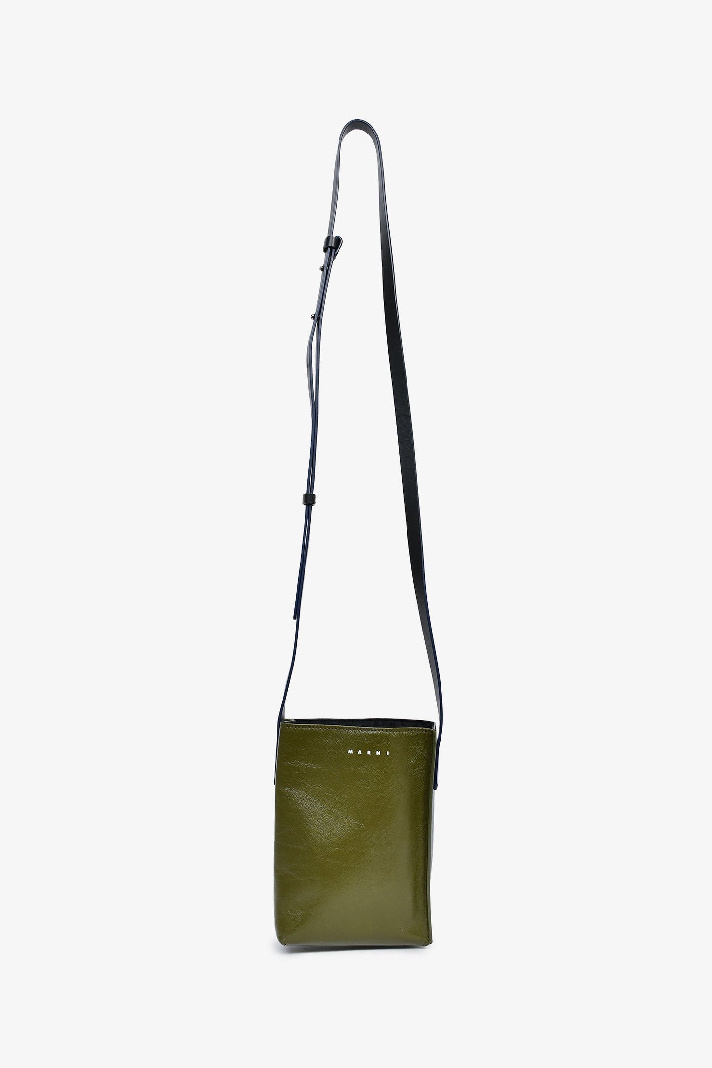 Marni Green/Black Leather Soft 'Museo' Crossbody Bag