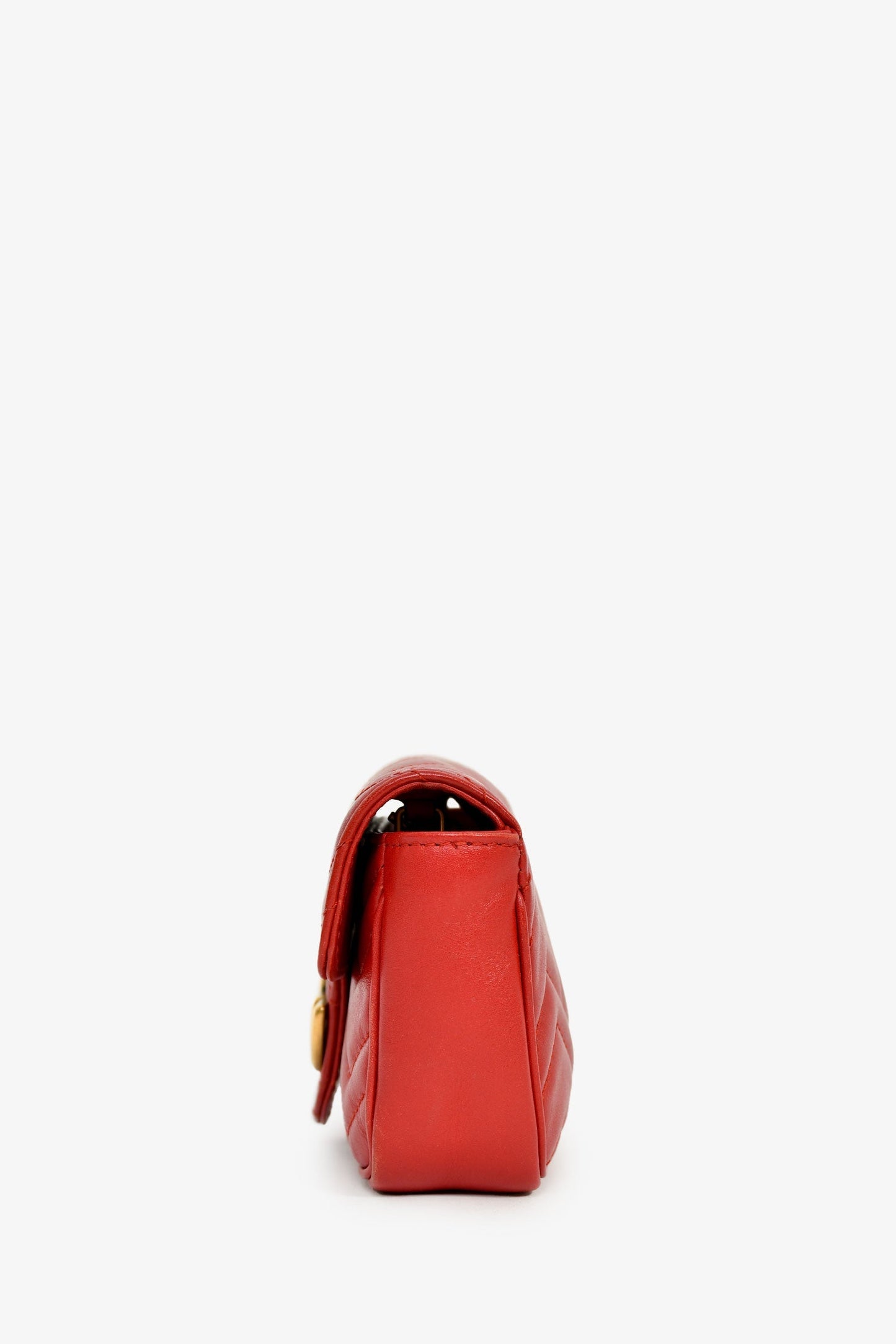 Gucci Red Chevron Quilted Leather Marmont Crossbody