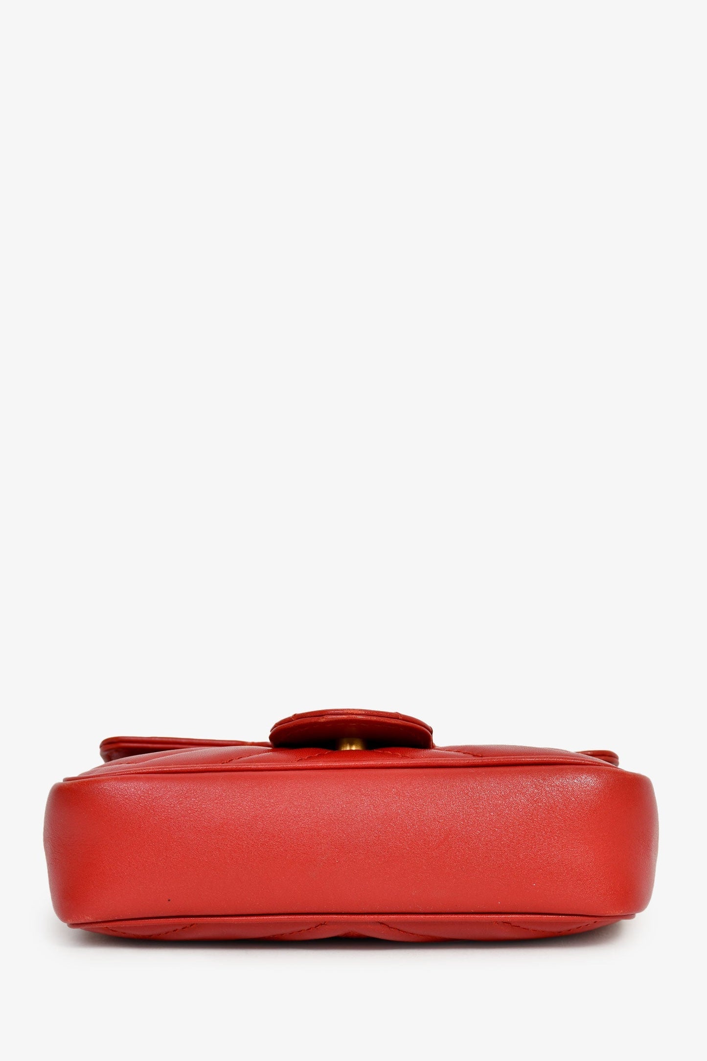 Gucci Red Chevron Quilted Leather Marmont Crossbody
