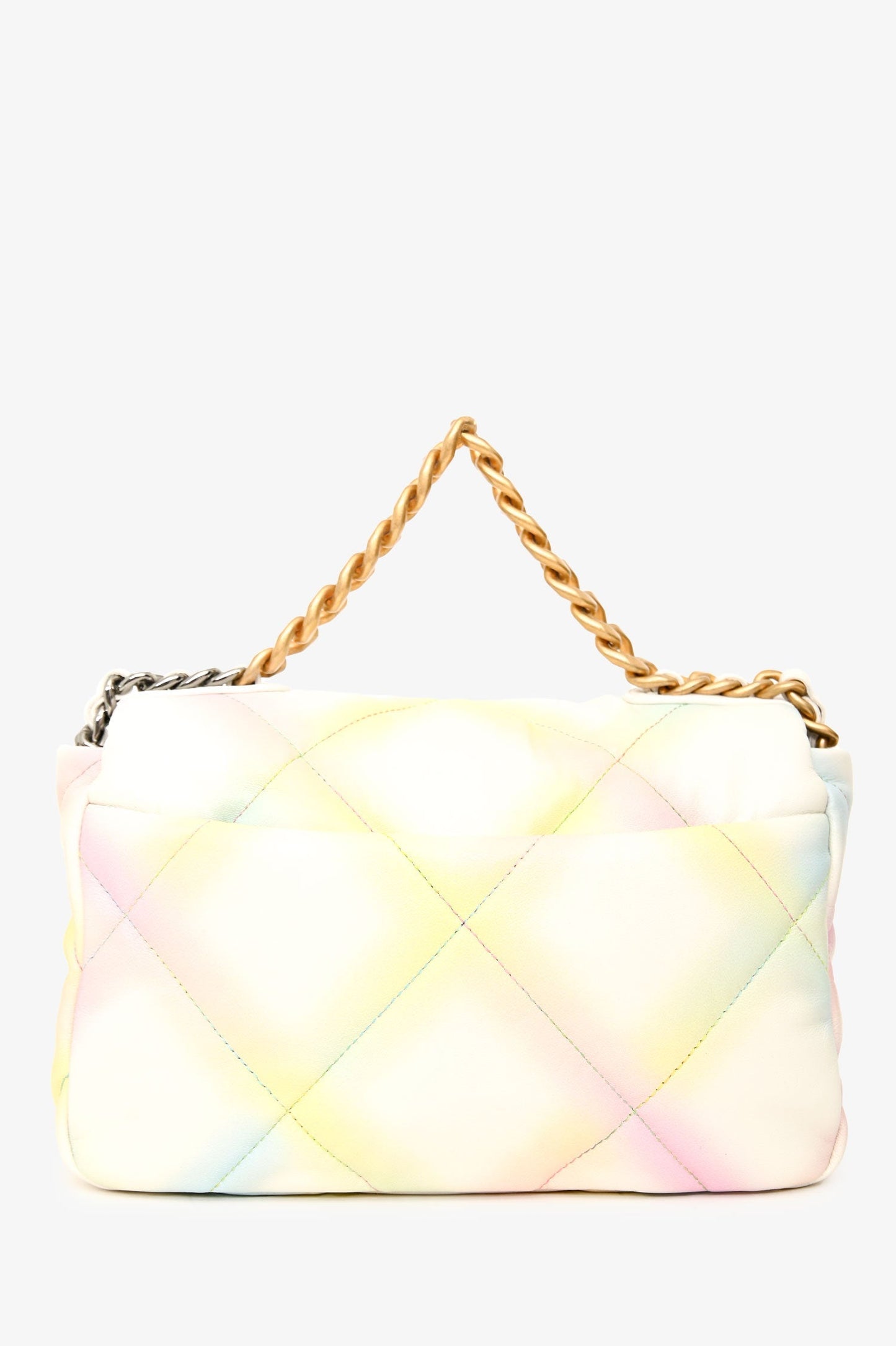 Chanel™ 2022 White Multicolour Leather Medium Flap 19