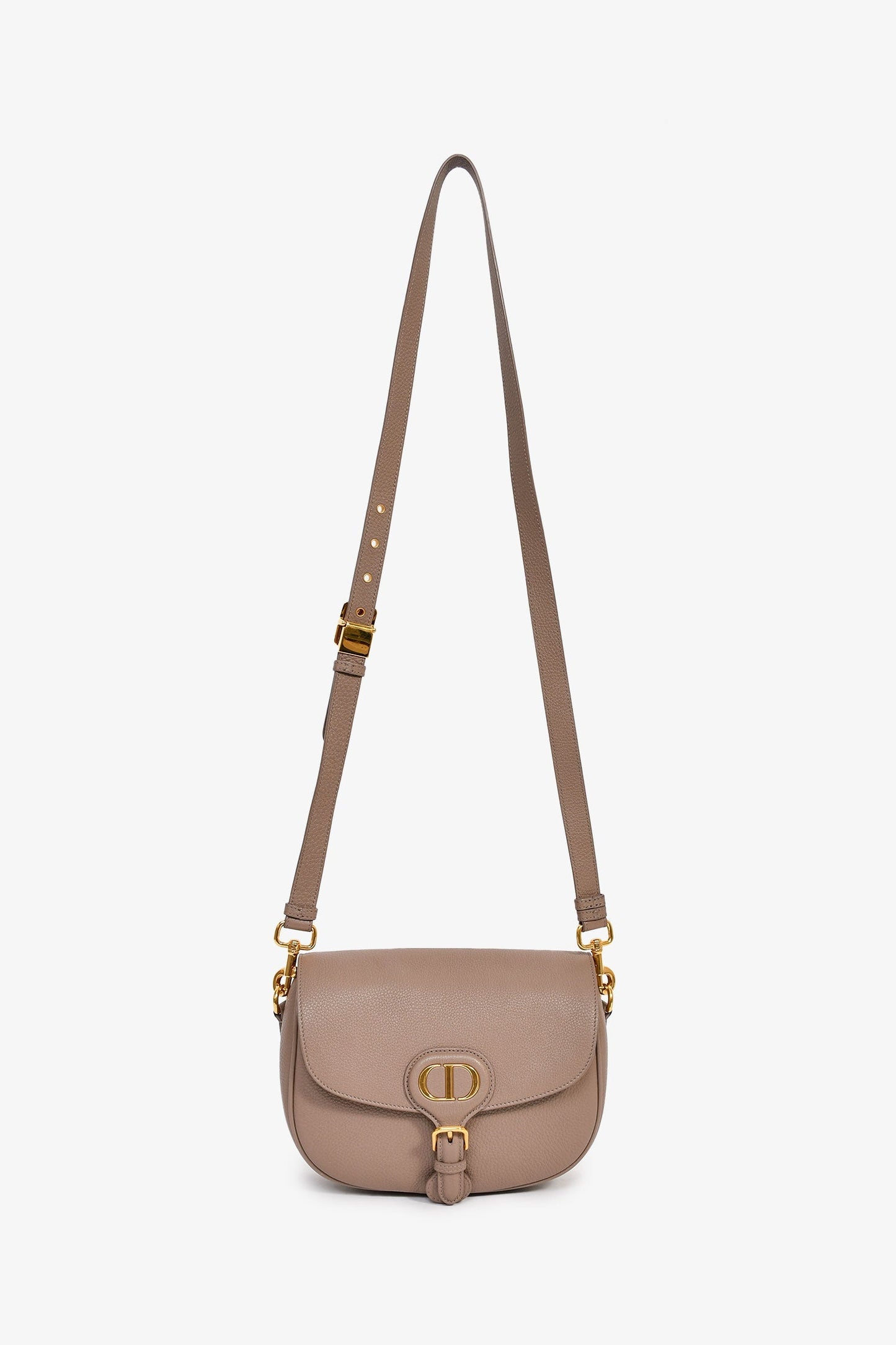 Christian Dior 2021 Taupe Grained Calfskin Medium Bobby Crossbody Bag