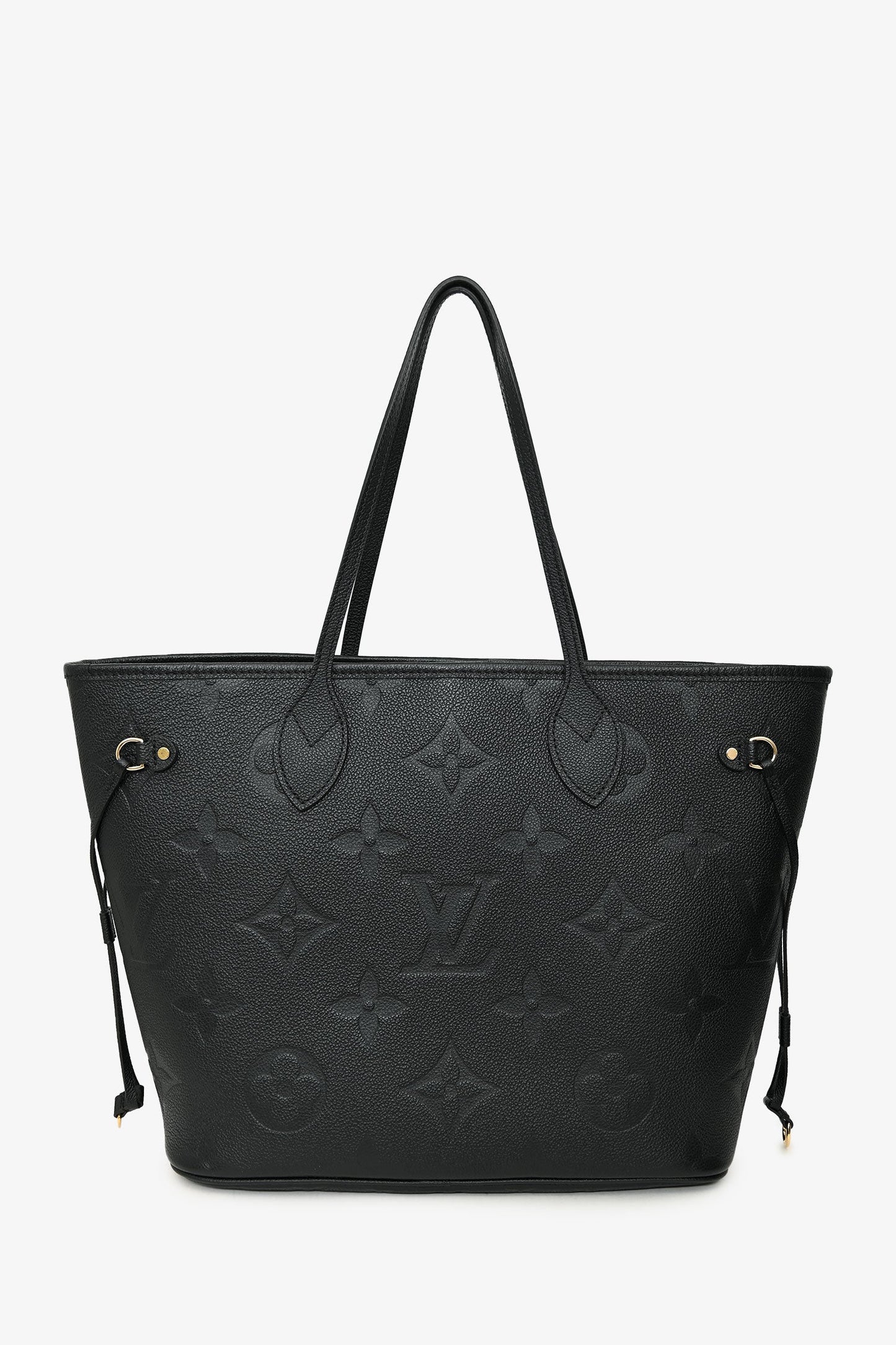 Louis Vuitton Black Monogram Empreinte Leather Neverfull MM With Pouch
