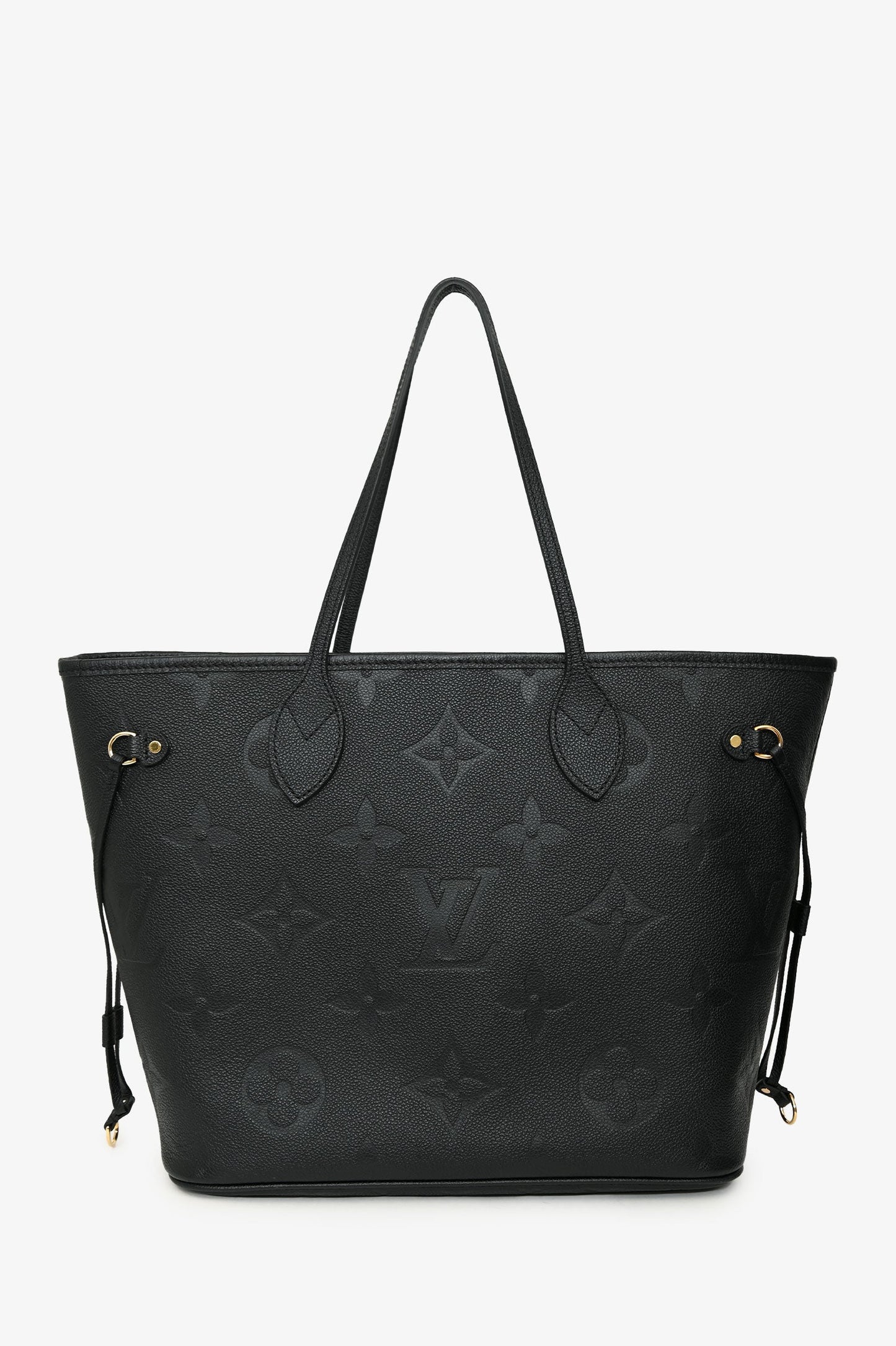 Louis Vuitton Black Monogram Empreinte Leather Neverfull MM With Pouch