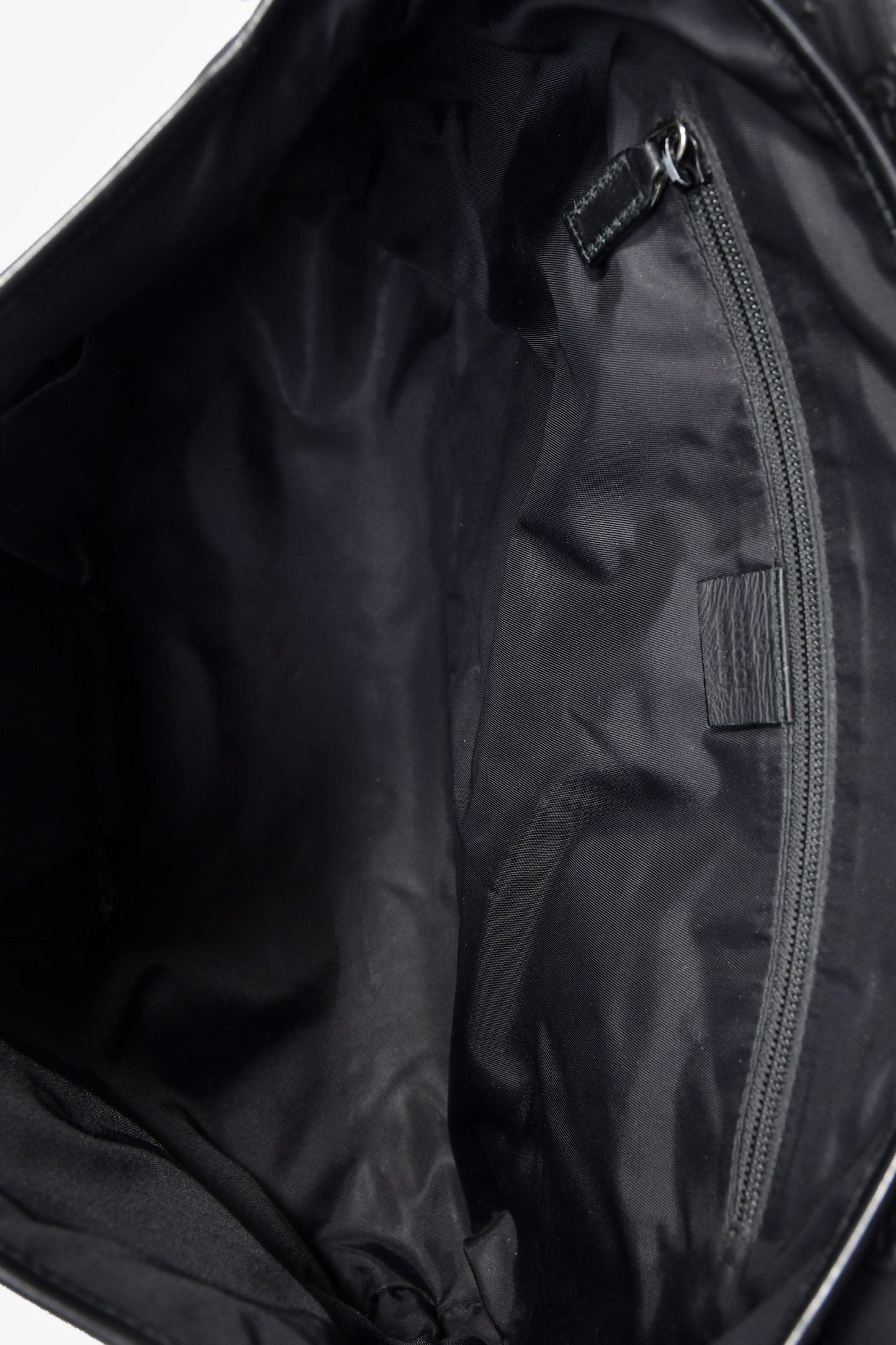 Gucci Black Leather GG Web Detail 'Guccissima' Messenger Bag