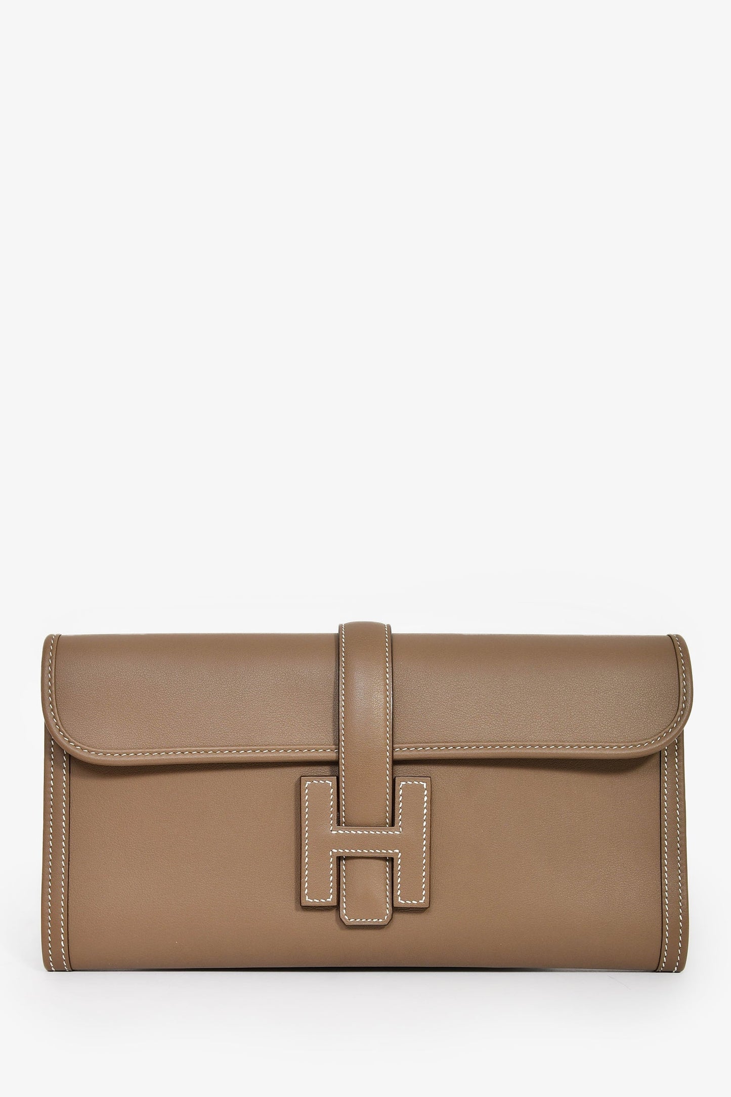 Hermès 2018 Etoupe Swift Jige Elan 29 Clutch