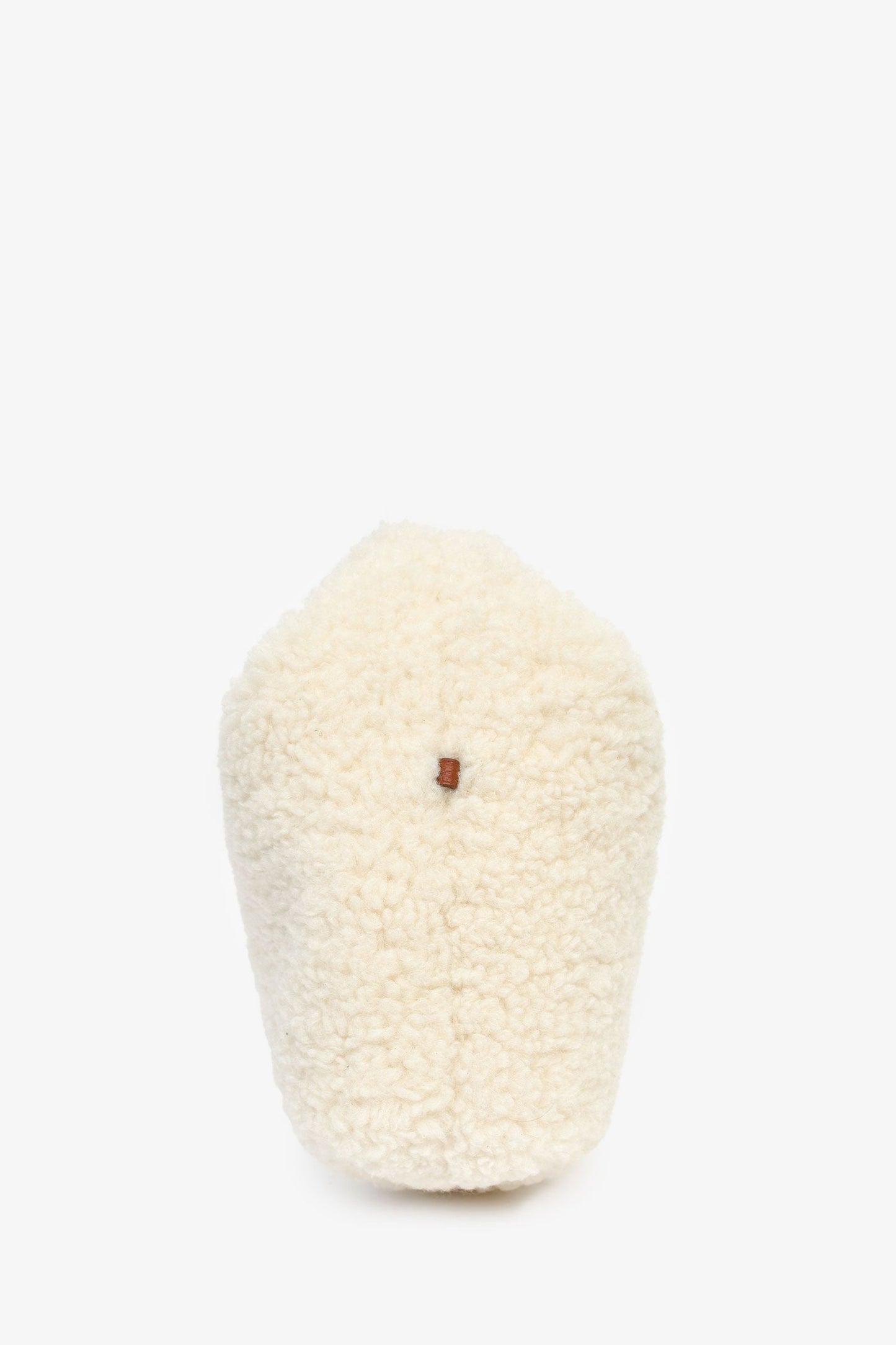 Polene Cream/Brown Shearling/Leather Top Handle