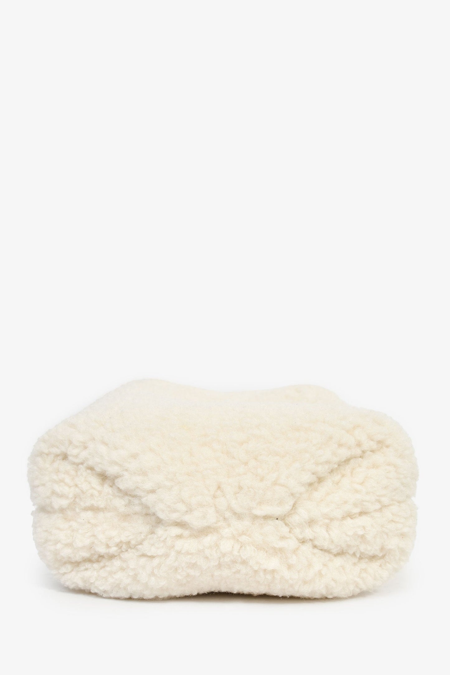 Polene Cream/Brown Shearling/Leather Top Handle