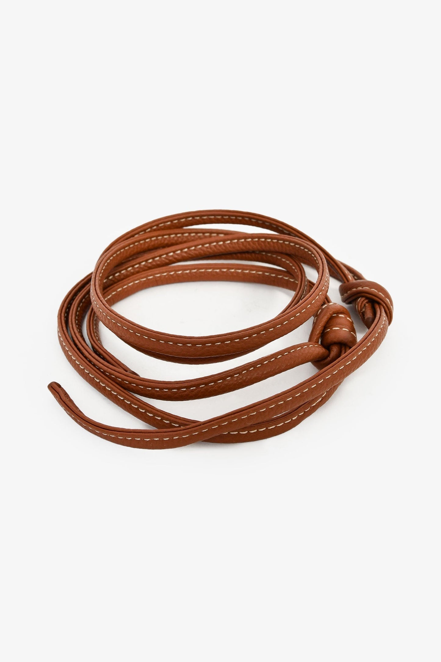 Polene Cream/Brown Shearling/Leather Top Handle