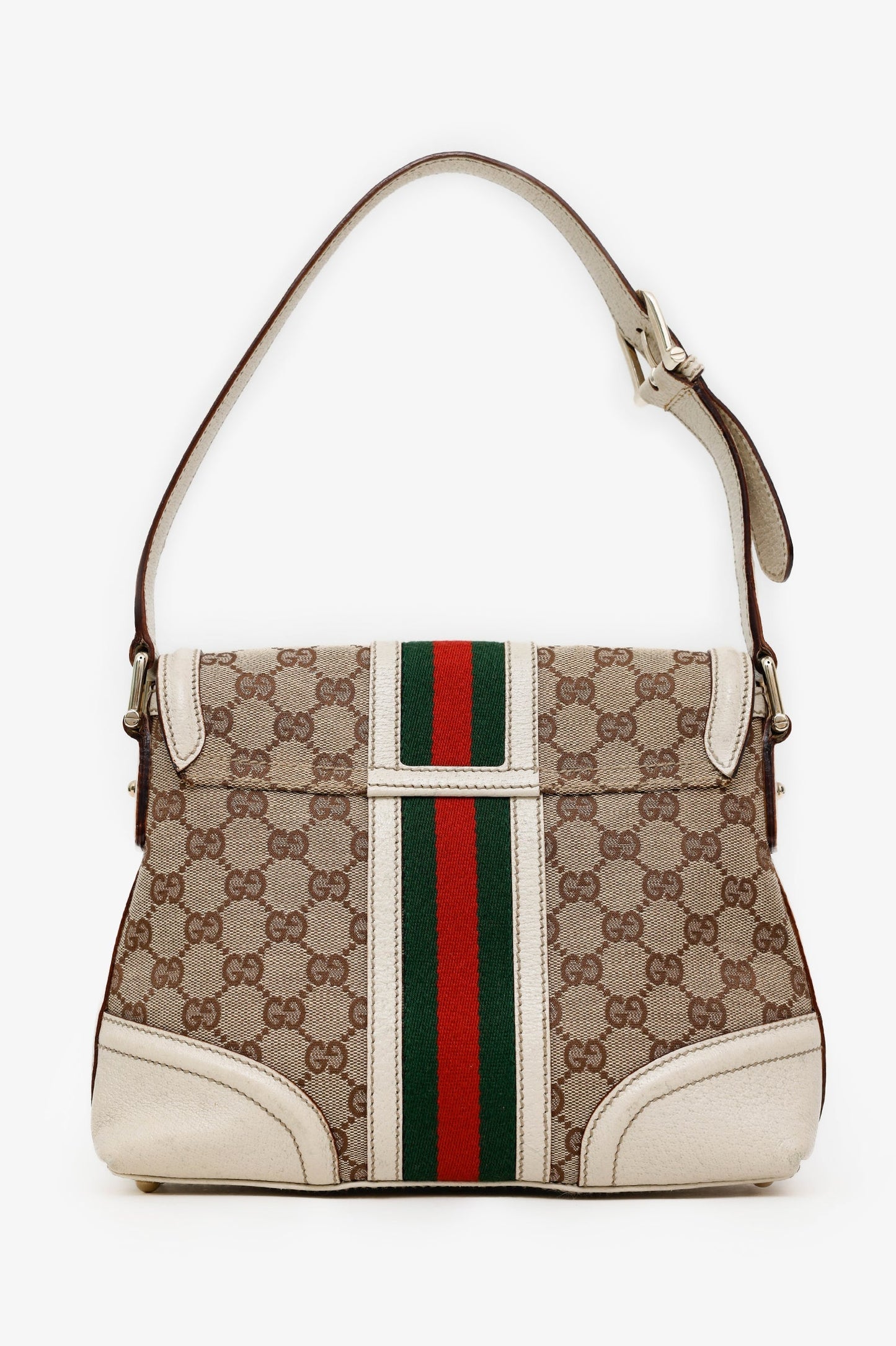Gucci Beige Ophidia GG Web Shoulder Bag