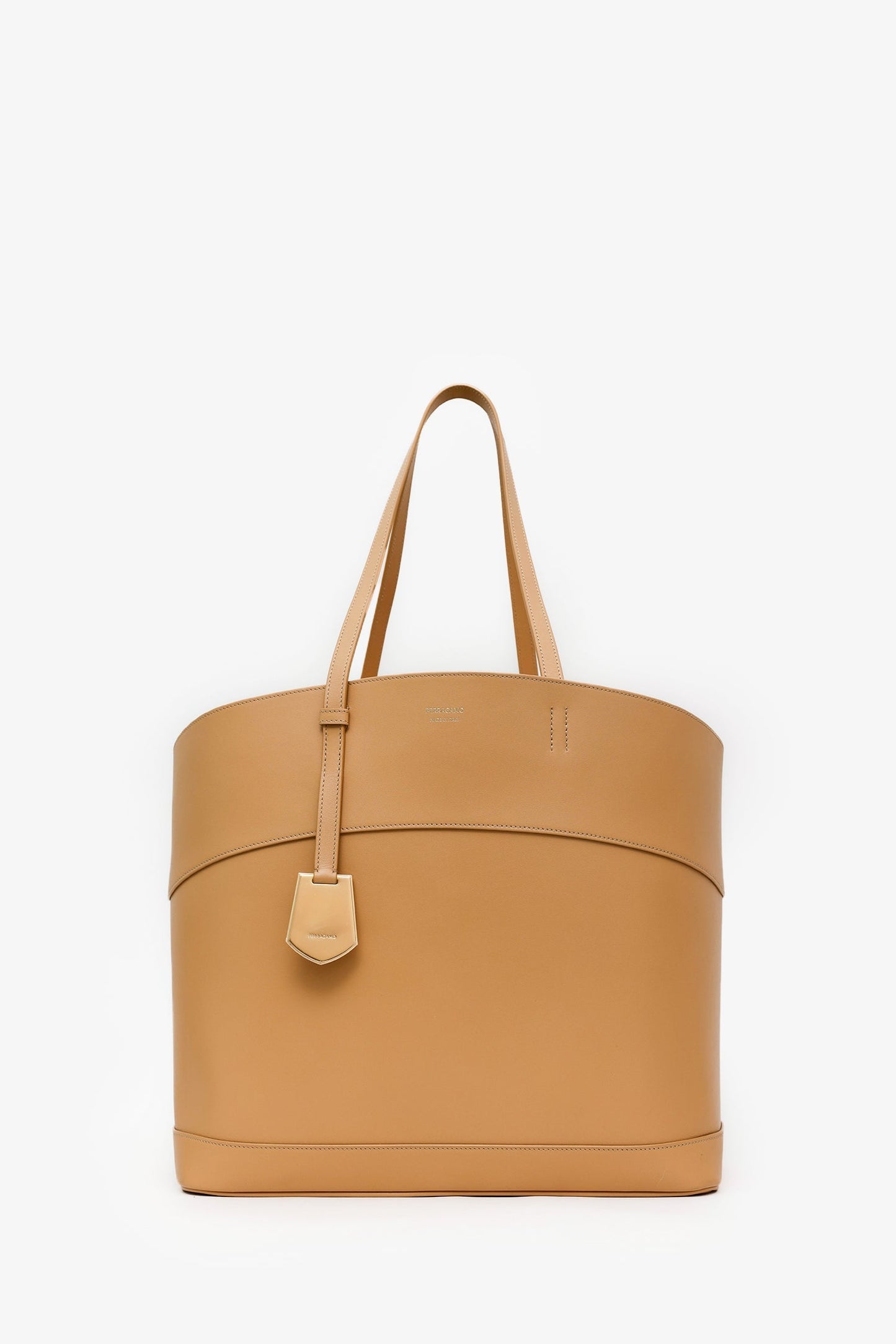 Salvatore Ferragamo Beige Medium 'Charming' Leather Tote Bag