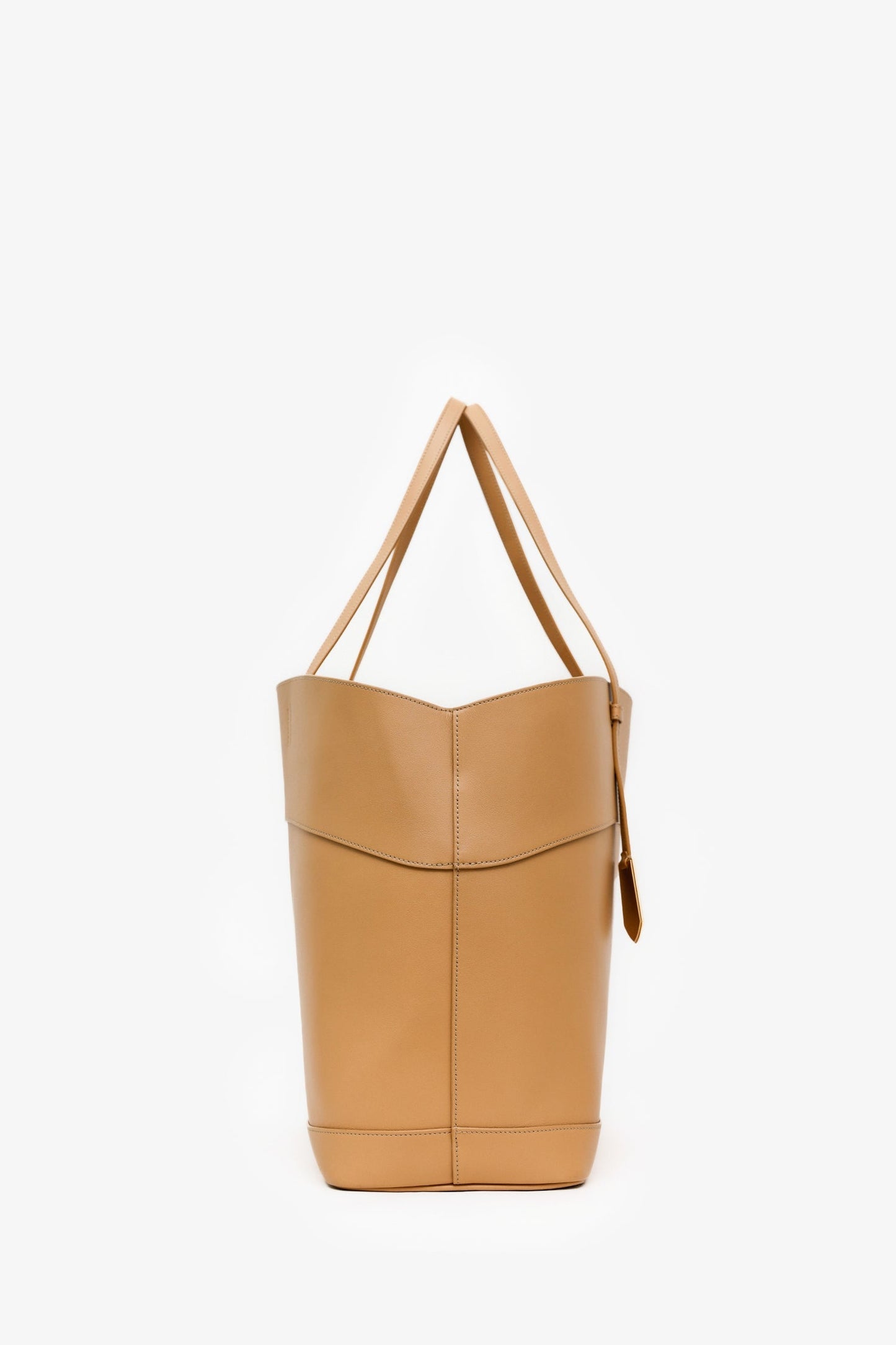 Salvatore Ferragamo Beige Medium 'Charming' Leather Tote Bag