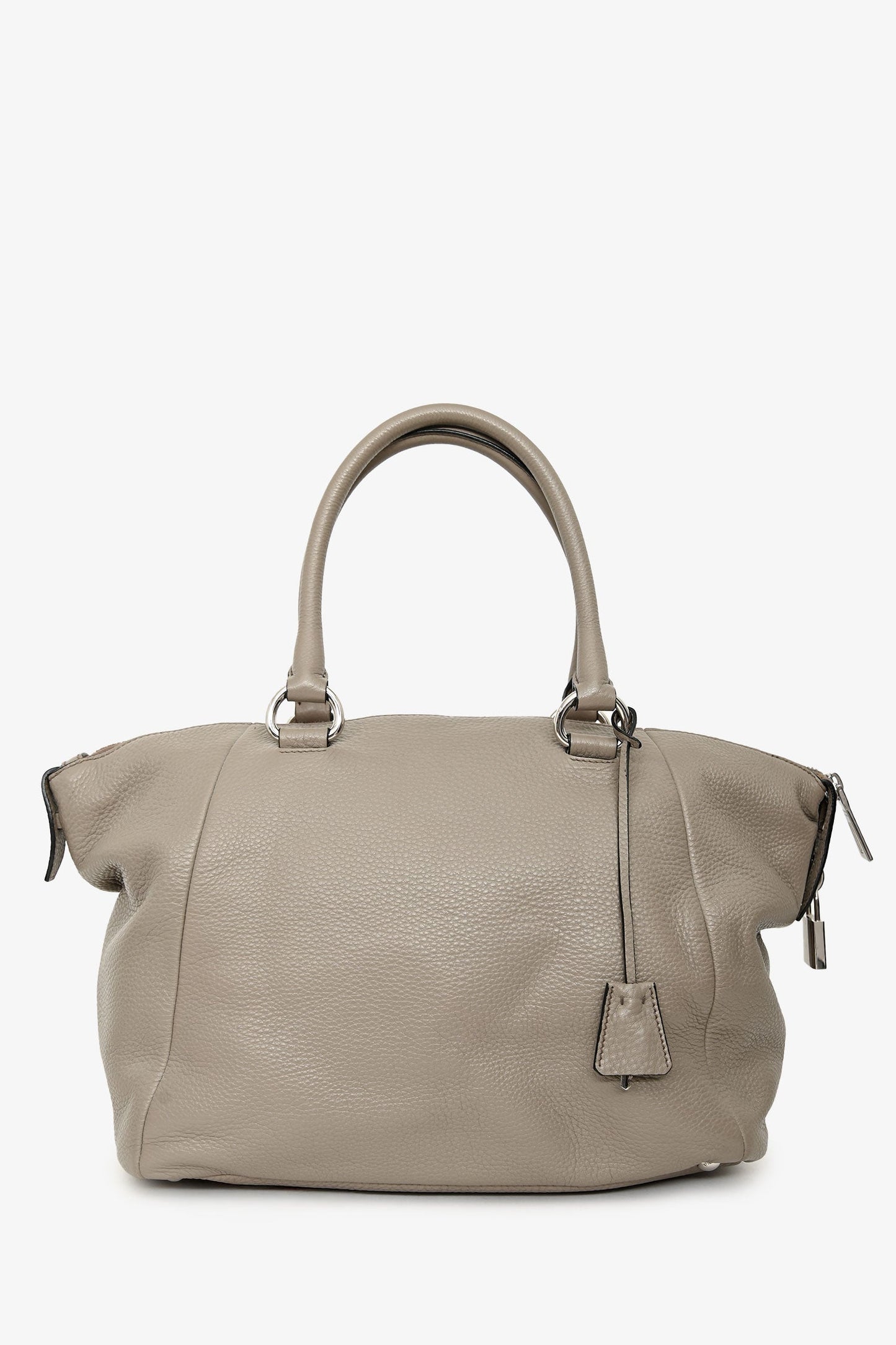 Prada Grey Leather Vitello Danio Top Handle