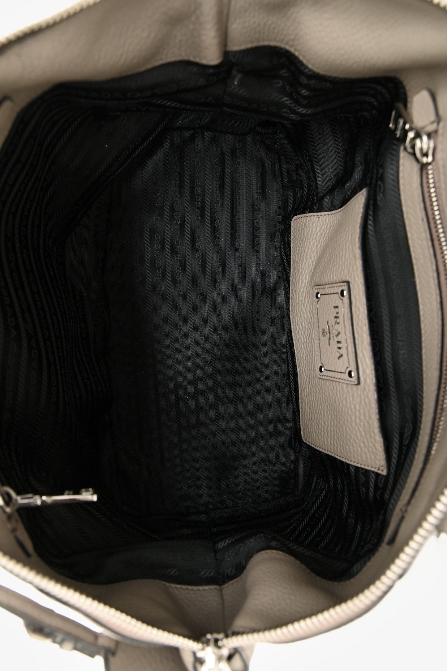 Prada Grey Leather Vitello Danio Top Handle