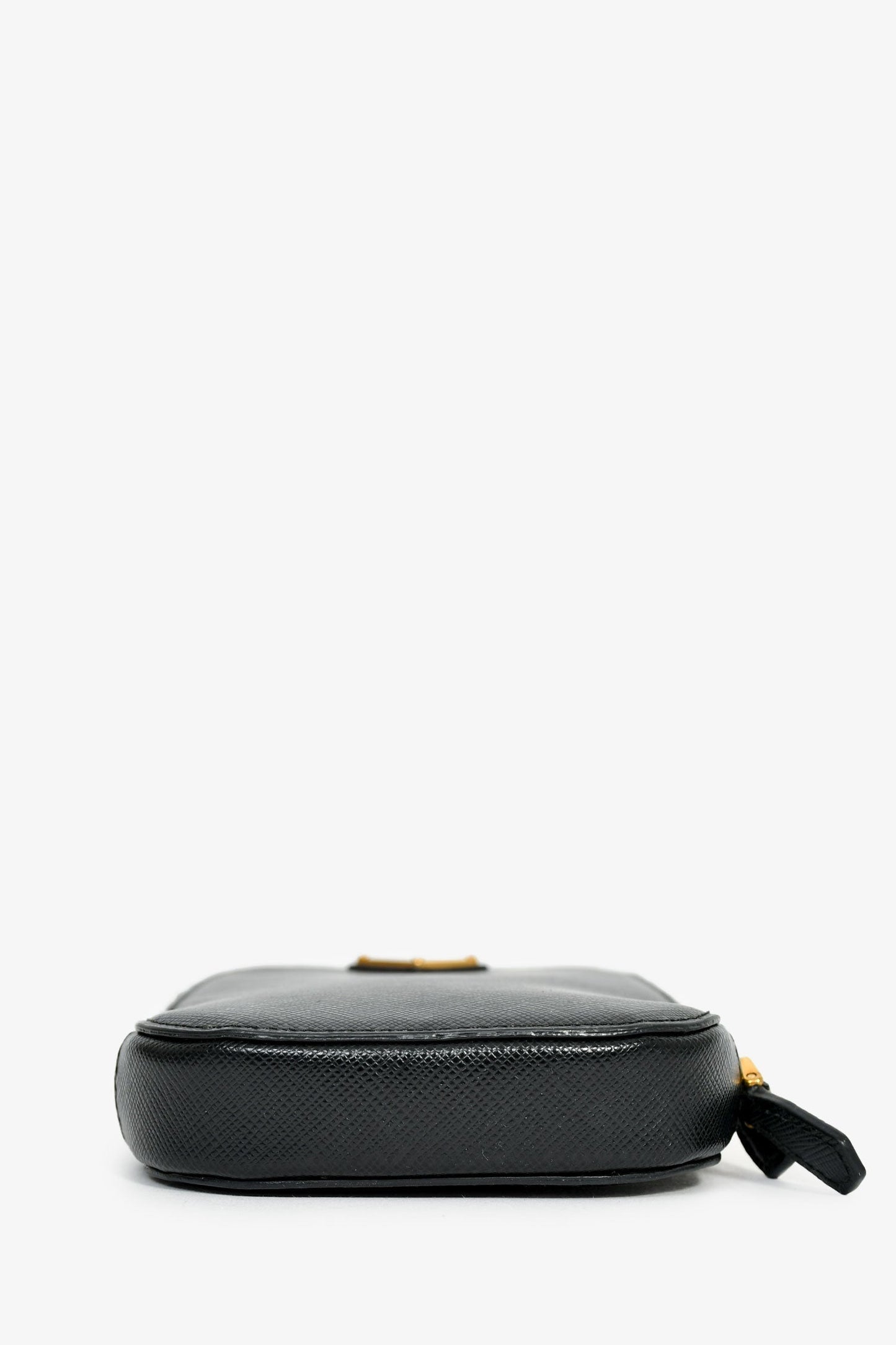 Prada Black Saffiano Leather Crossbody Phone Pouch