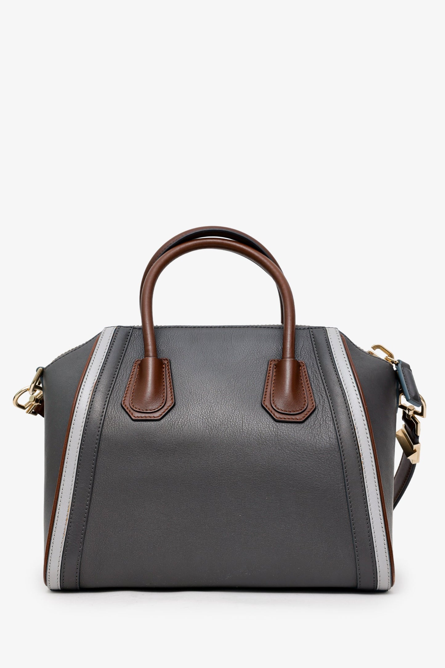 Givenchy Grey/Brown Leather Small Antigona Top Handle With Strap