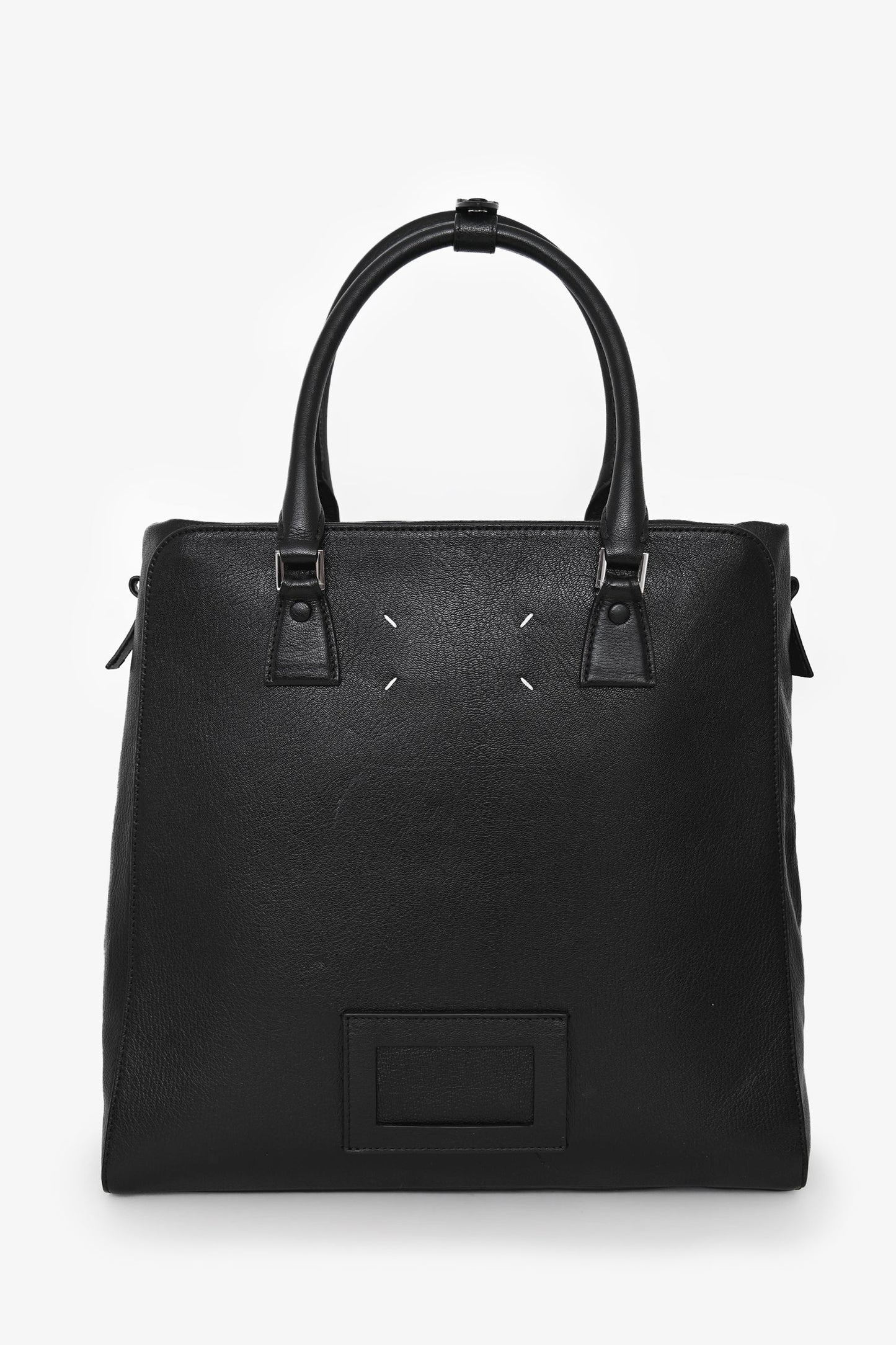 Maison Margiela Black Leather 5AC Verticle Tote